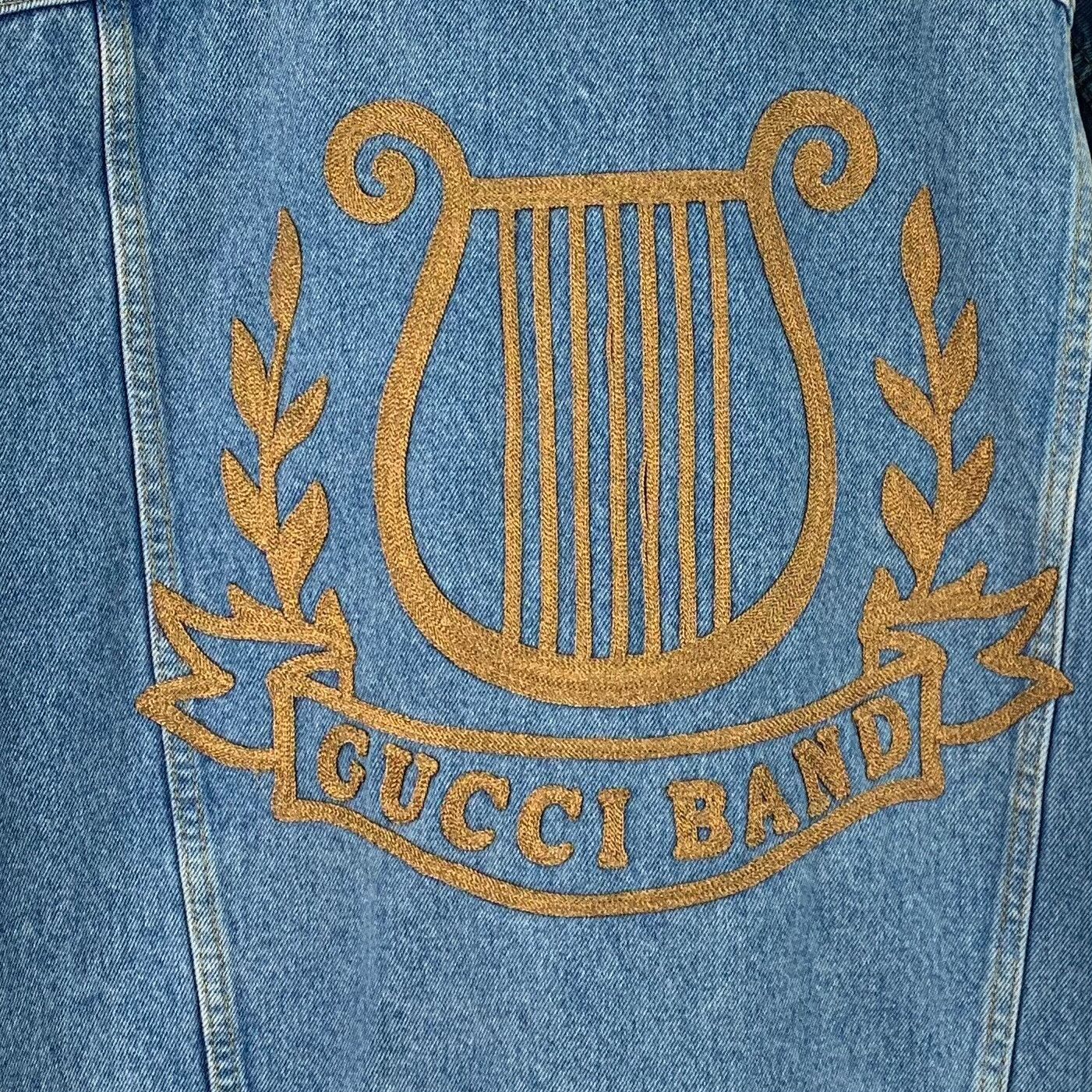 Gucci Gucci "Gucci Band" Lyre Embroidered Denim Jacket EU 52 Size US L / EU 52-54 / 3 - 6 Thumbnail