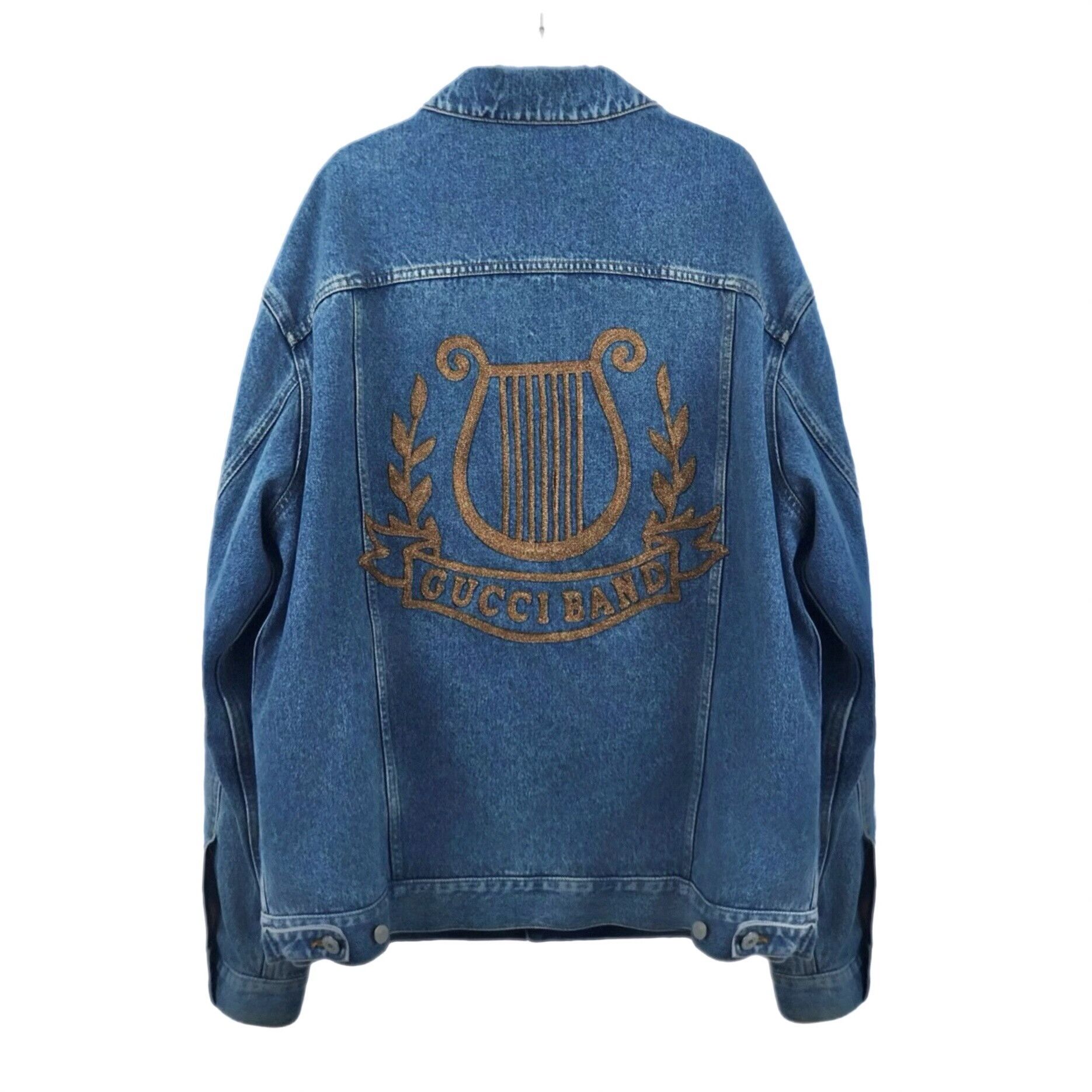 Gucci Gucci "Gucci Band" Lyre Embroidered Denim Jacket EU 52 Size US L / EU 52-54 / 3 - 3 Thumbnail