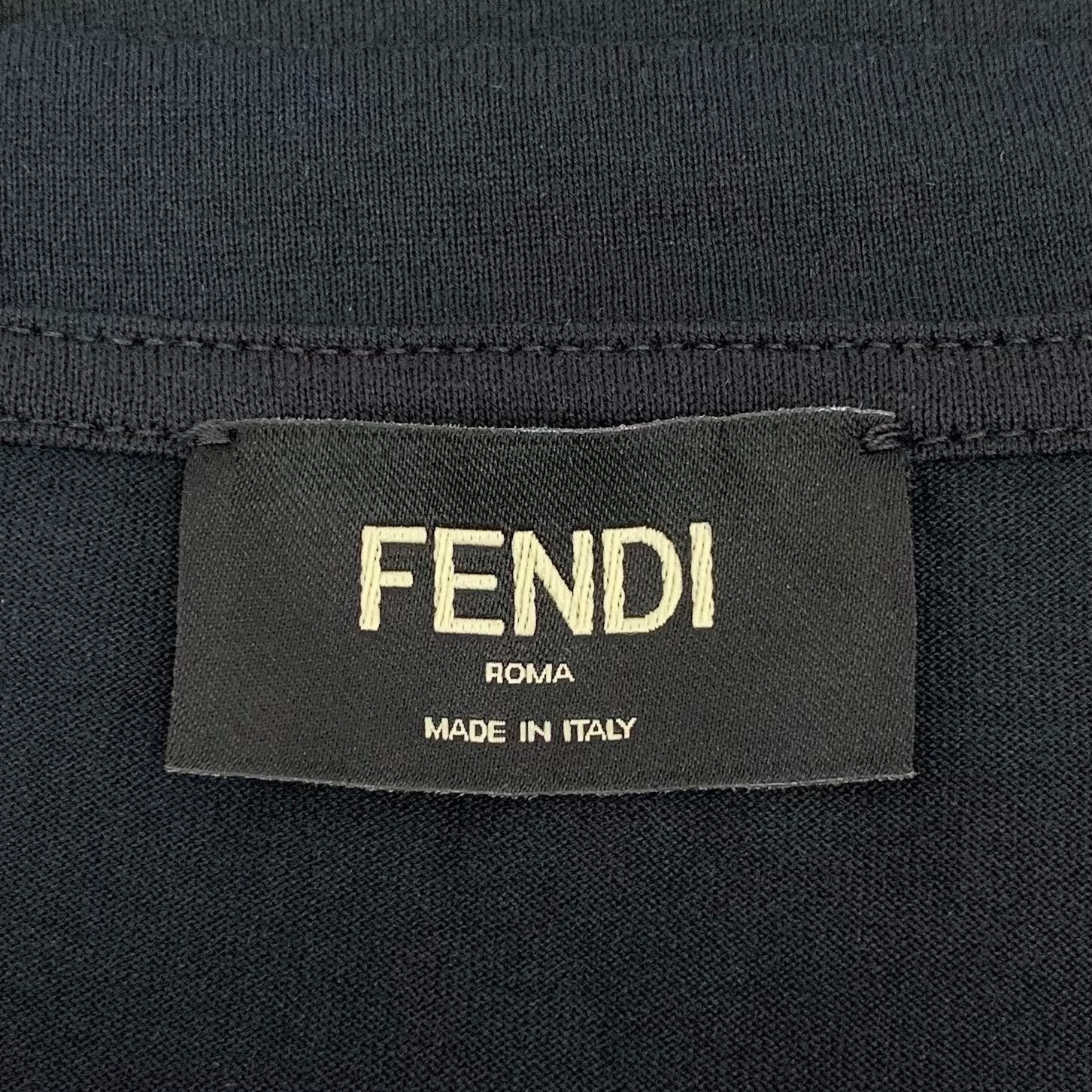 Fendi Fendi Logo Pattern Panel T-Shirt Black L Size US L / EU 52-54 / 3 - 6 Thumbnail