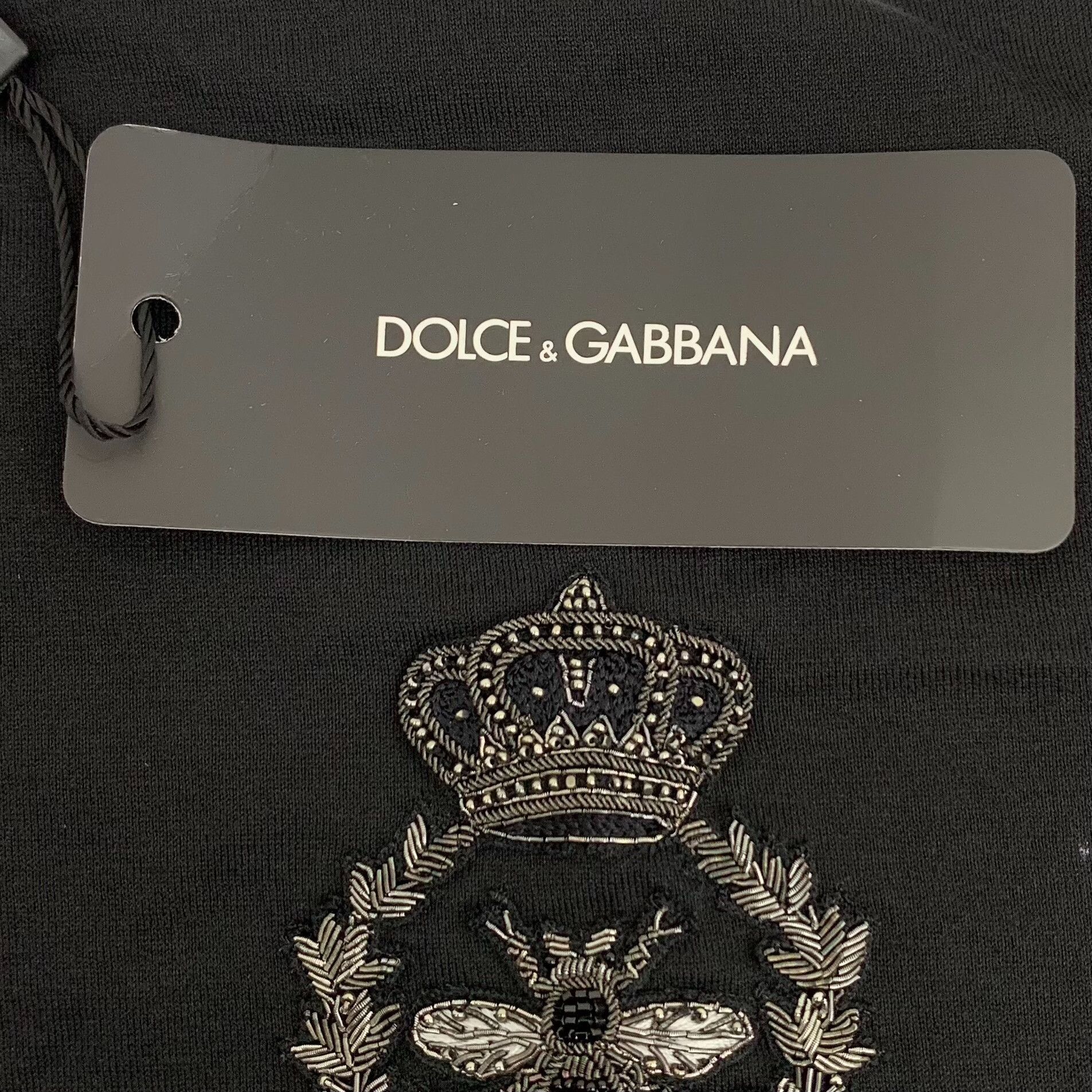 Dolce & Gabbana Dolce & Gabbana Bee Crown Embroidery Henley Size 48 Size US M / EU 48-50 / 2 - 8 Thumbnail