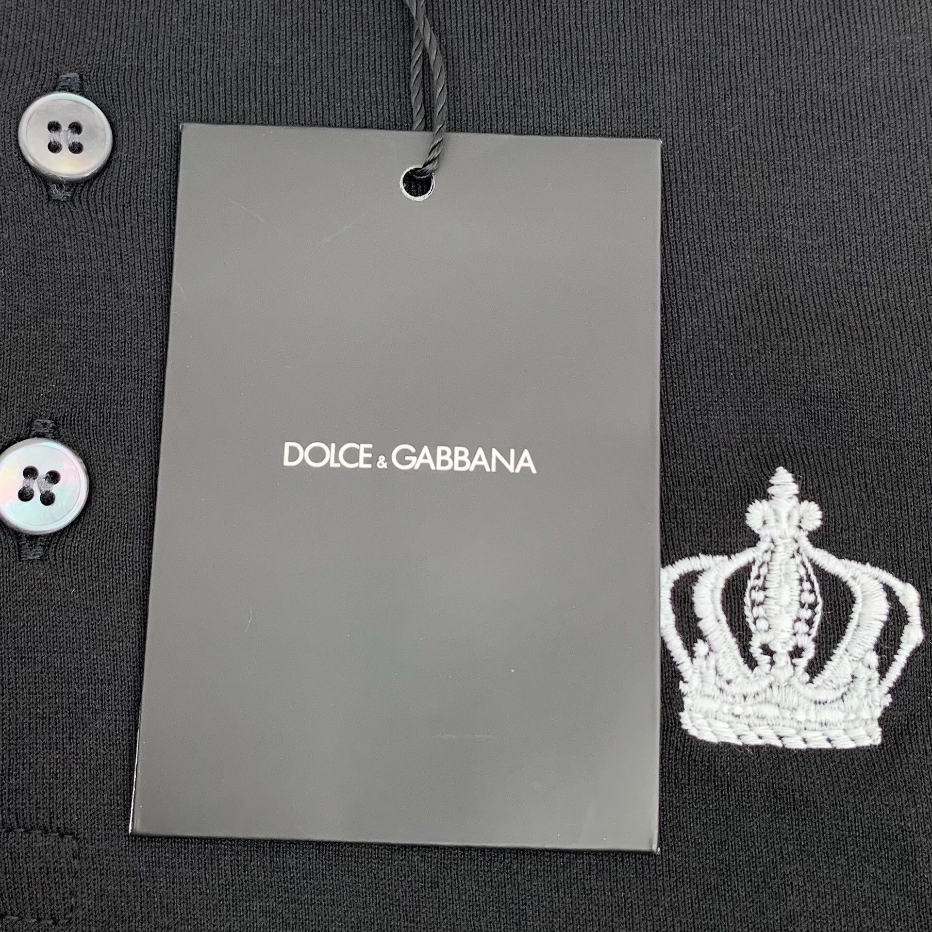 Dolce & Gabbana Dolce & Gabbana Crown Embroidery Henley T-Shirt 50 Size US M / EU 48-50 / 2 - 7 Thumbnail