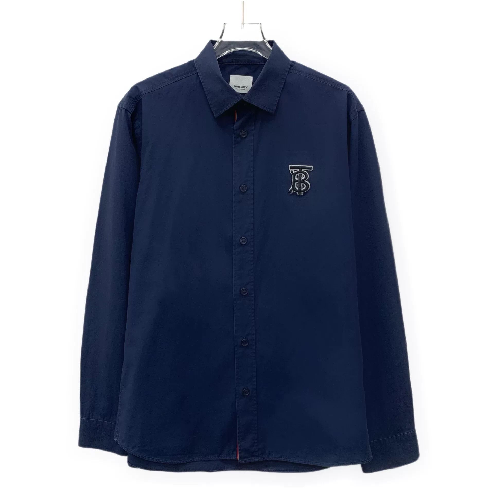 Burberry Burberry TB Monogram Navy Poplin Shirt S Size US S / EU 44-46 / 1 - 2 Thumbnail