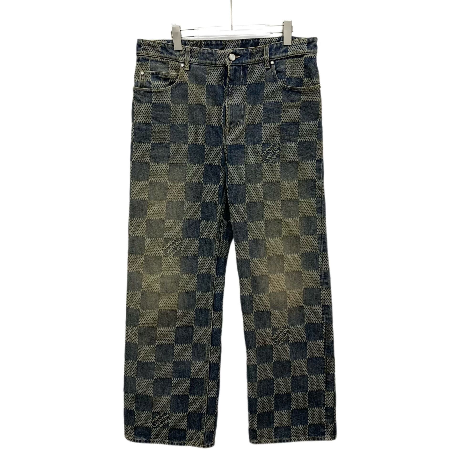 Louis Vuitton Louis Vuitton Pharrell Damier Denim Pants 33 Size US 33 - 2 Thumbnail