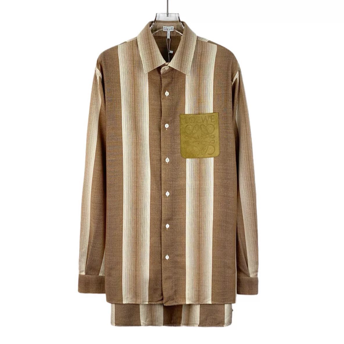 Loewe Loewe Striped Leather Anagram Shirt Size 39 Size US M / EU 48-50 / 2 - 2 Thumbnail
