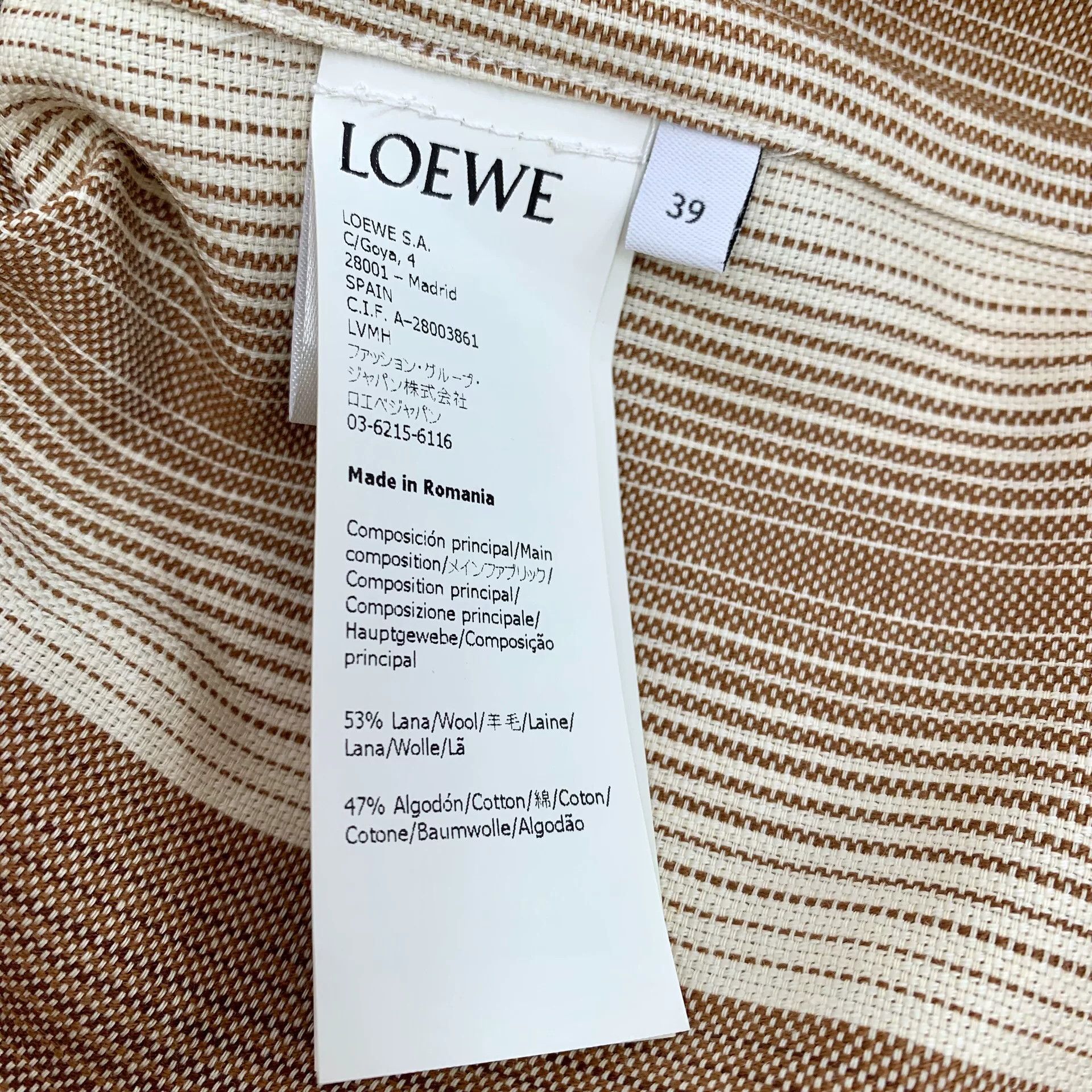 Loewe Loewe Striped Leather Anagram Shirt Size 39 Size US M / EU 48-50 / 2 - 7 Thumbnail