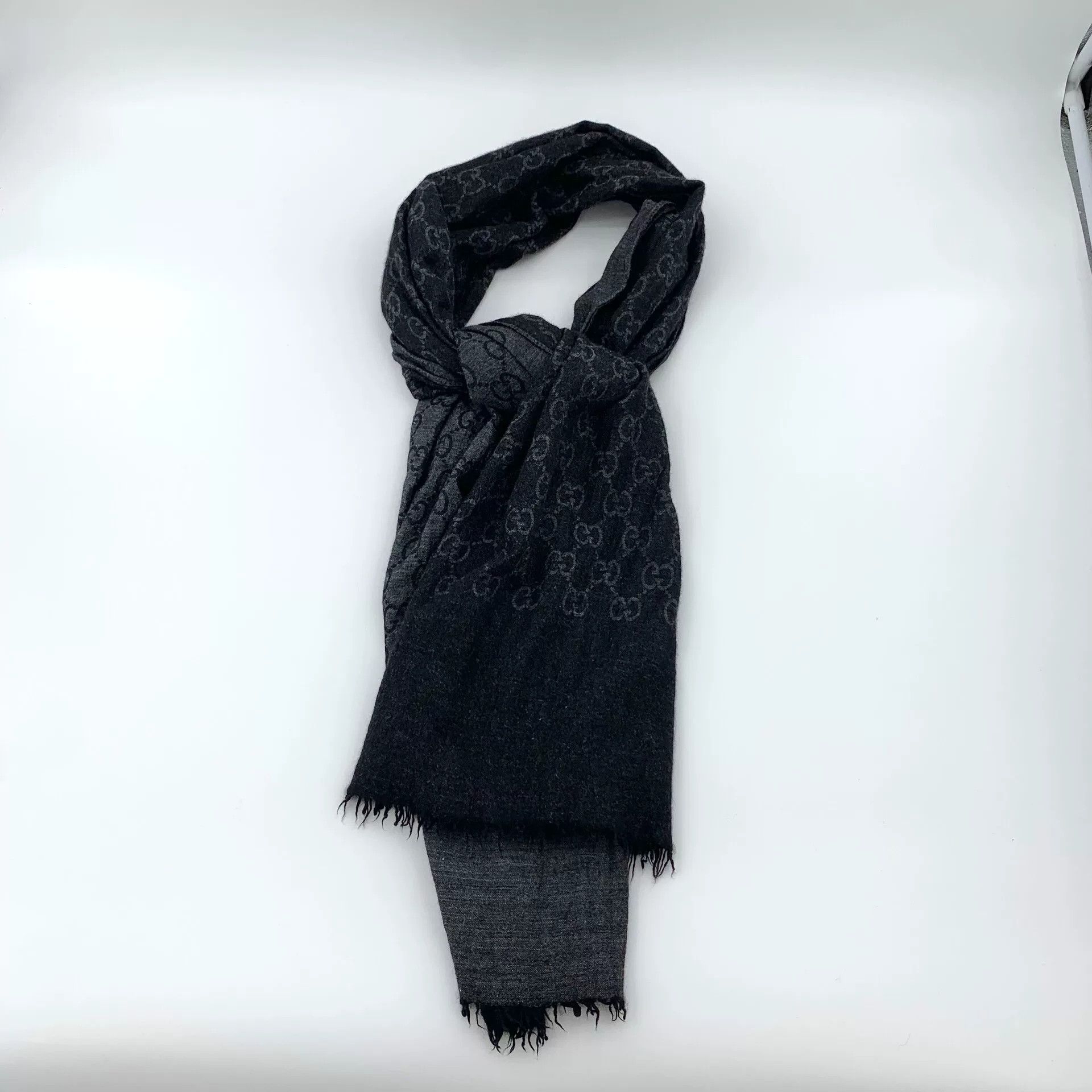 Gucci Gucci GG Monogram Jacquard Fringed Scarf ONE SIZE Size ONE SIZE - 9 Thumbnail