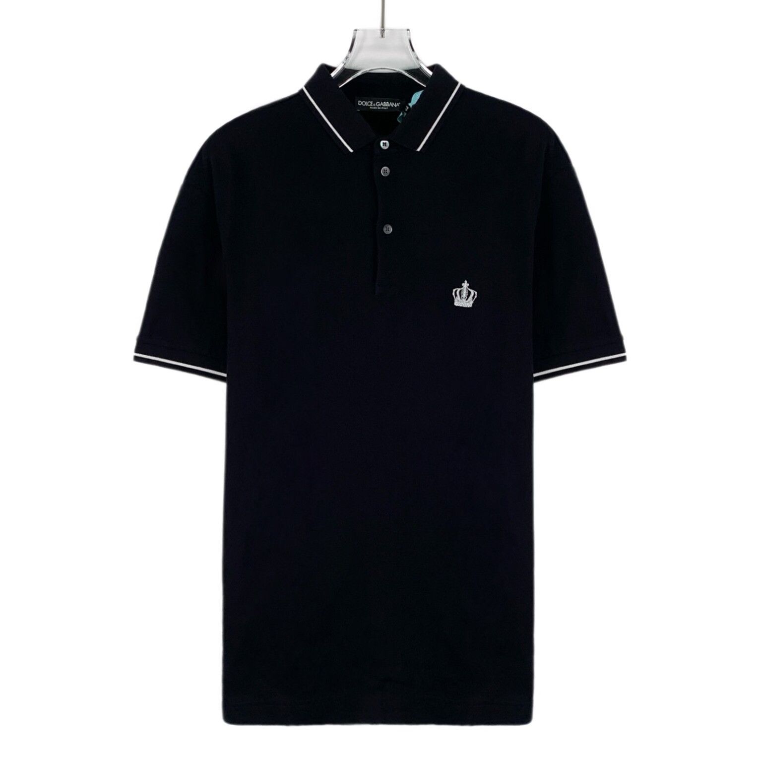Dolce & Gabbana Dolce & Gabbana Crown Embroidery Polo Shirt Size 48 Size US M / EU 48-50 / 2 - 2 Thumbnail