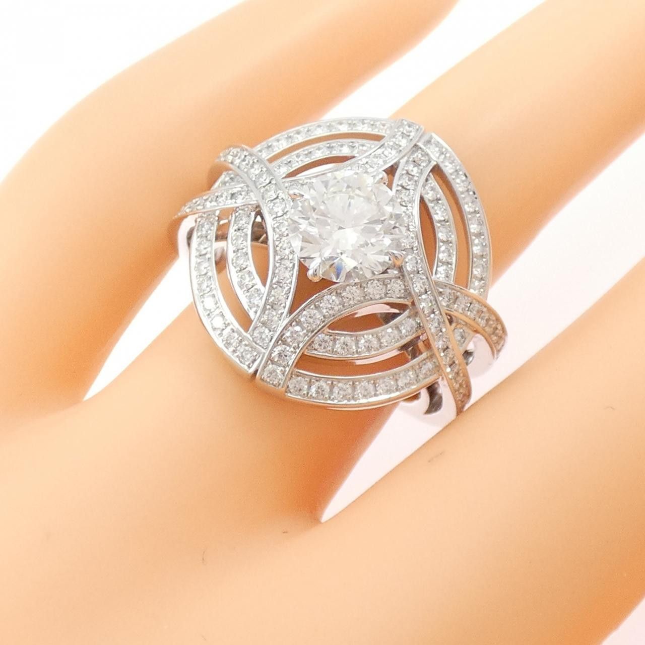 Cartier Cartier Cartier 750 White Gold Diamond Ring Size 14 Precious Metal Ring DUTY FREE for USA Size ONE SIZE - 5 Thumbnail