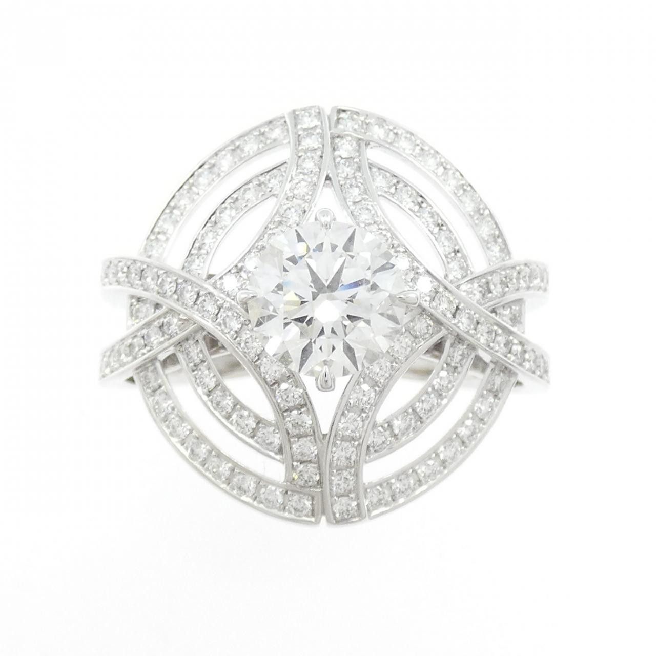 Cartier Cartier Cartier 750 White Gold Diamond Ring Size 14 Precious Metal Ring DUTY FREE for USA Size ONE SIZE - 2 Thumbnail