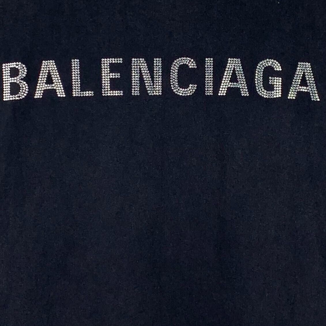 Balenciaga Balenciaga Rhinestone Logo T-Shirt Size XS Size US XS / EU 42 / 0 - 6 Thumbnail