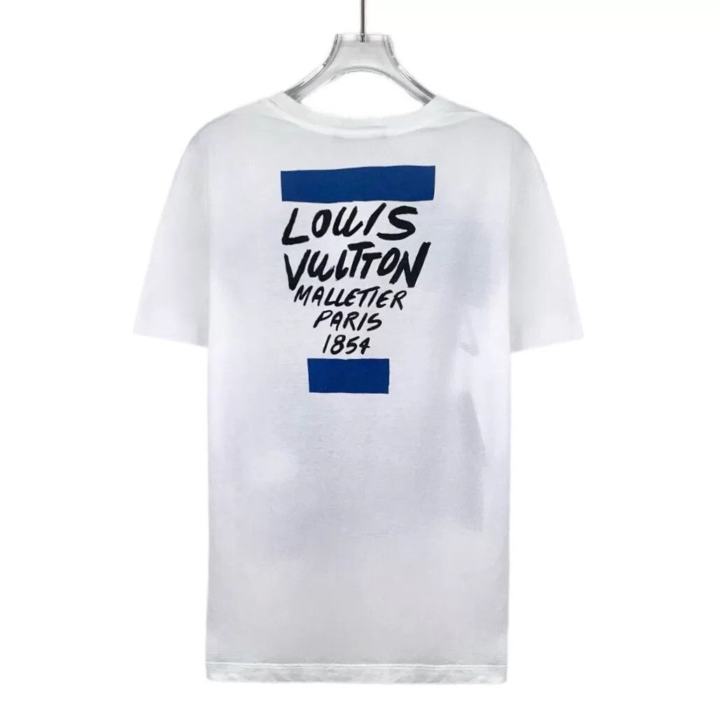 Louis Vuitton Louis Vuitton Blue Block Graphic Logo T-Shirt XS Size US XS / EU 42 / 0 - 3 Thumbnail
