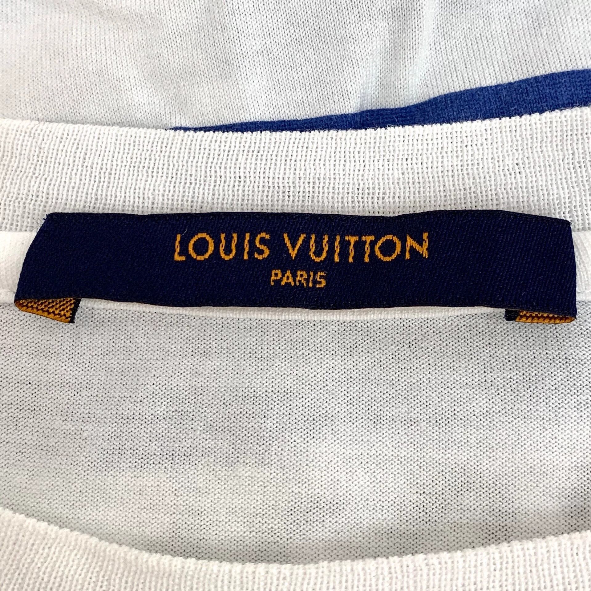 Louis Vuitton Louis Vuitton Blue Block Graphic Logo T-Shirt XS Size US XS / EU 42 / 0 - 7 Thumbnail