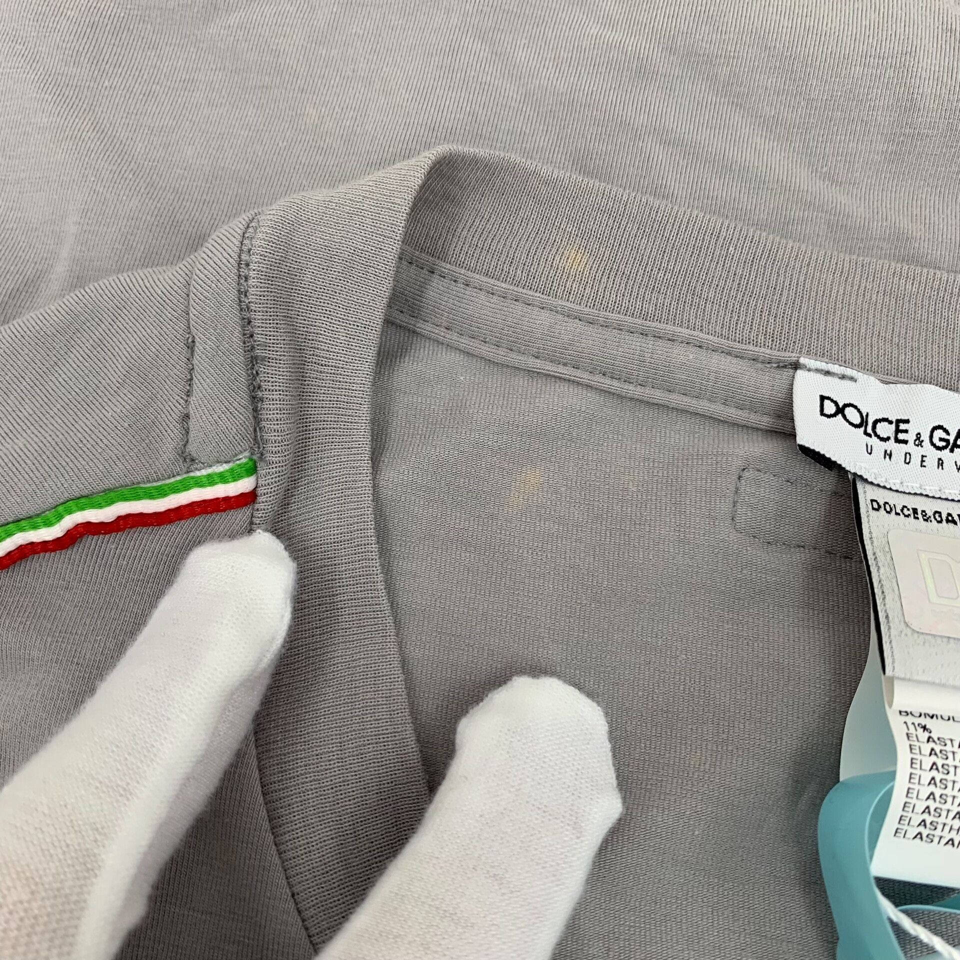 Dolce & Gabbana Dolce & Gabbana Stripe Trim Cotton T-Shirt L Size US L / EU 52-54 / 3 - 9 Thumbnail