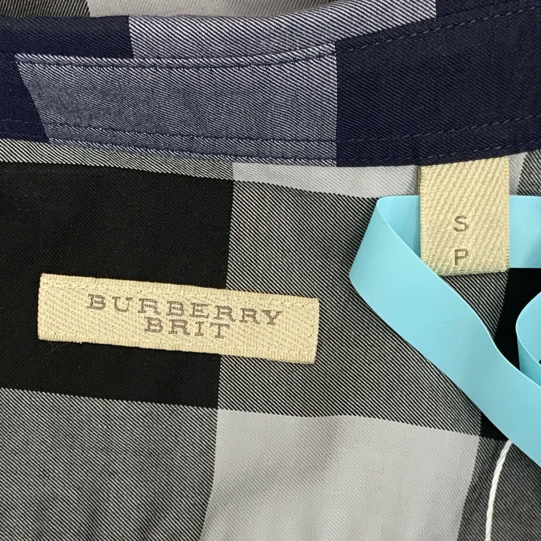 Burberry Burberry Brit Navy Check Short Sleeve Shirt S Size US S / EU 44-46 / 1 - 6 Thumbnail