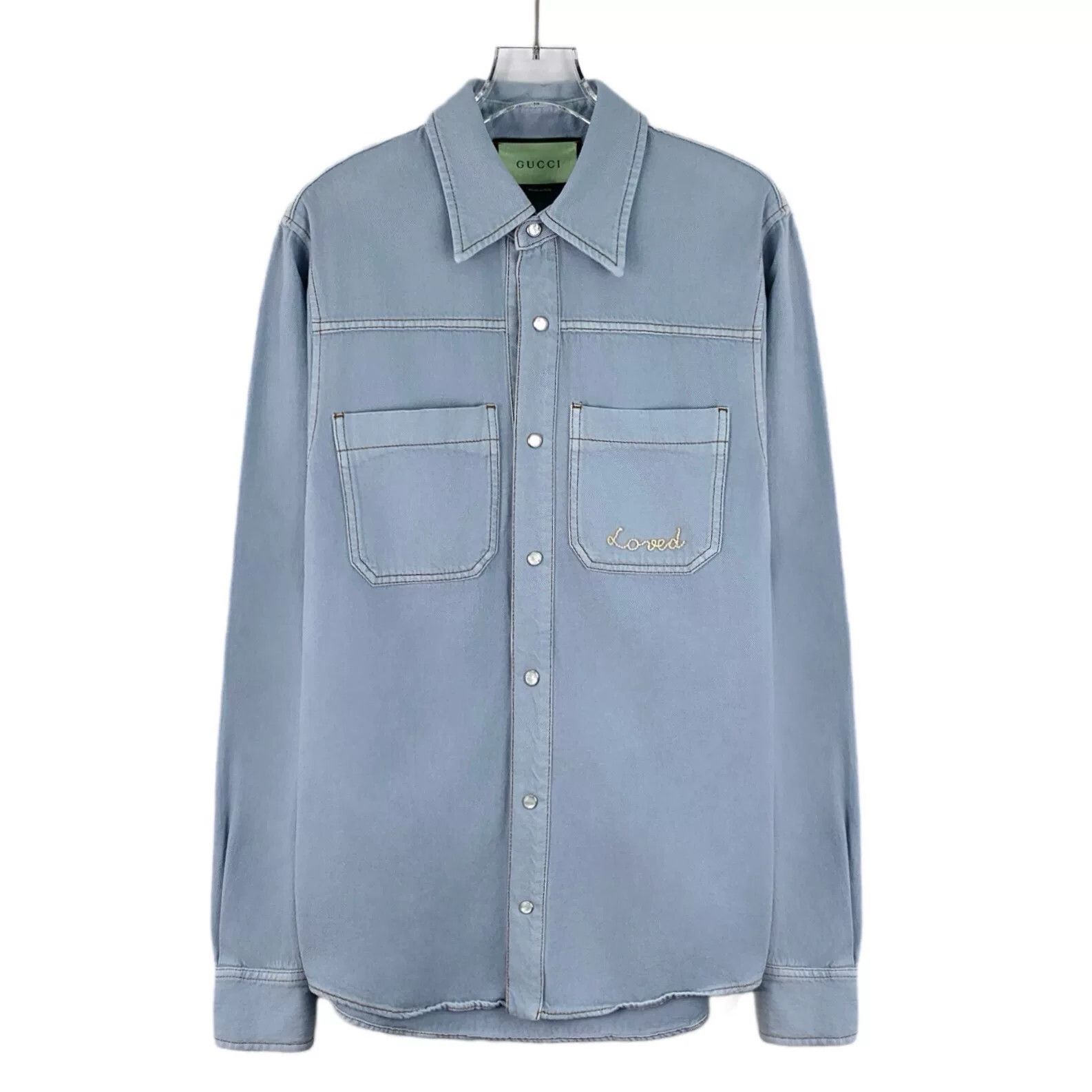 Gucci Gucci Apple Embroidery Denim Shirt 46 Size US S / EU 44-46 / 1 - 2 Thumbnail
