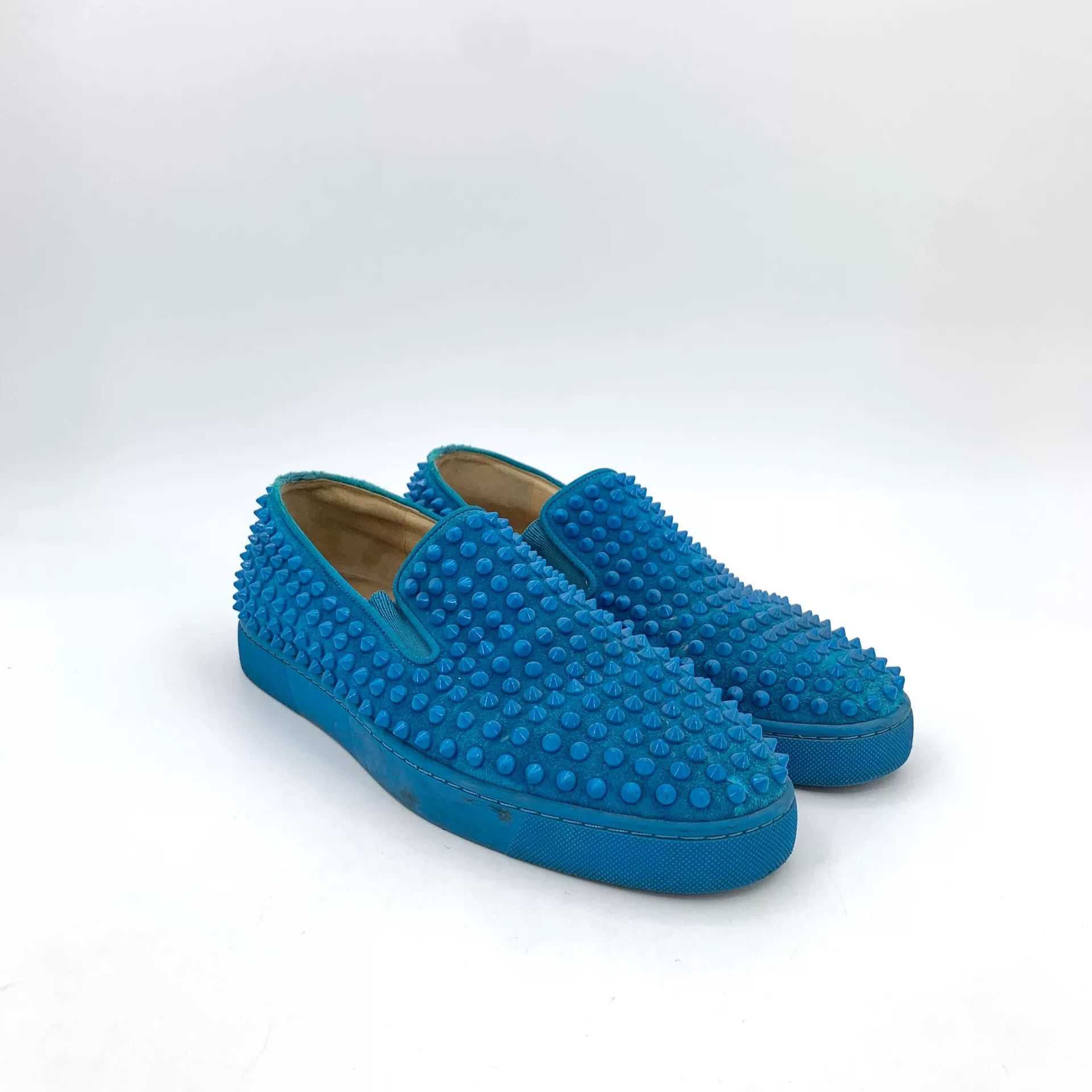 Christian Louboutin Christian Louboutin Blue Spiked Slip-On Sneakers 41.5 Size US 8.5 / EU 41-42 - 3 Thumbnail