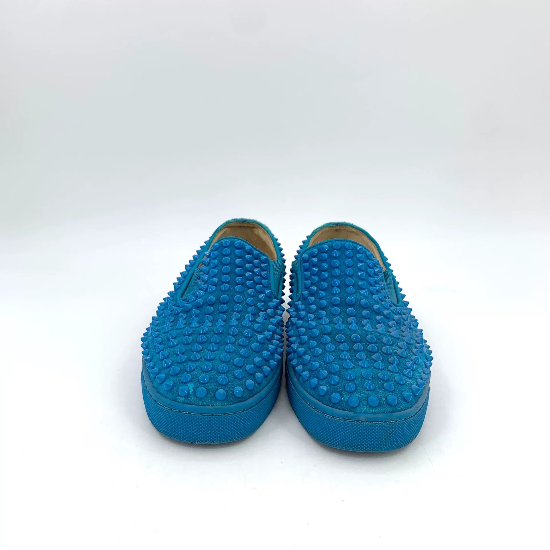 Christian Louboutin Christian Louboutin Blue Spiked Slip-On Sneakers 41.5 Size US 8.5 / EU 41-42 - 4 Thumbnail