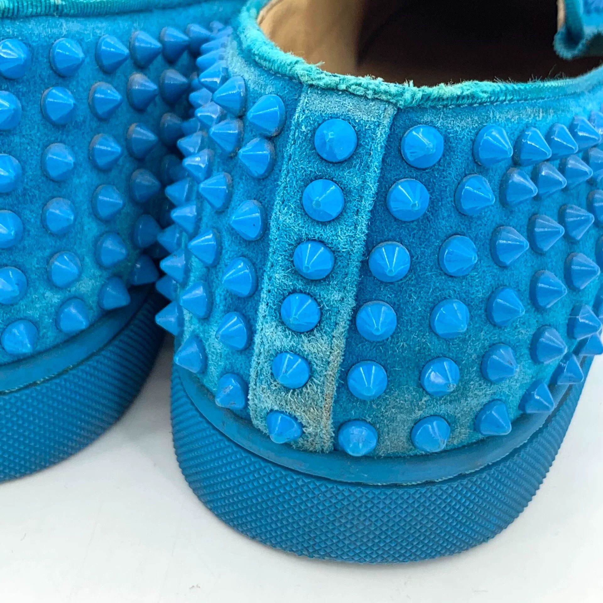 Christian Louboutin Christian Louboutin Blue Spiked Slip-On Sneakers 41.5 Size US 8.5 / EU 41-42 - 10 Thumbnail