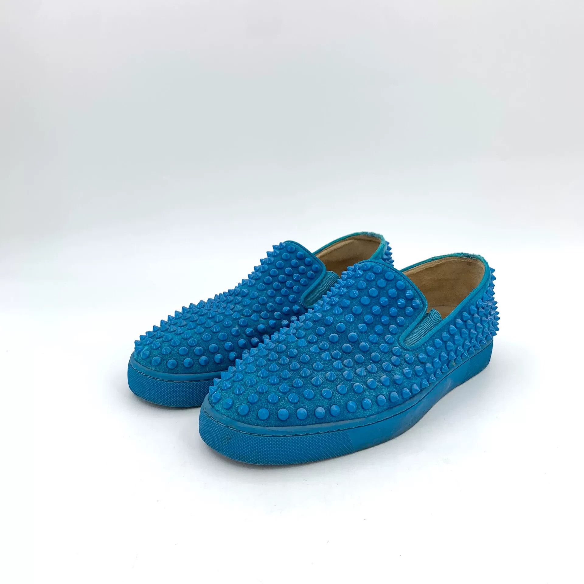 Christian Louboutin Christian Louboutin Blue Spiked Slip-On Sneakers 41.5 Size US 8.5 / EU 41-42 - 2 Thumbnail