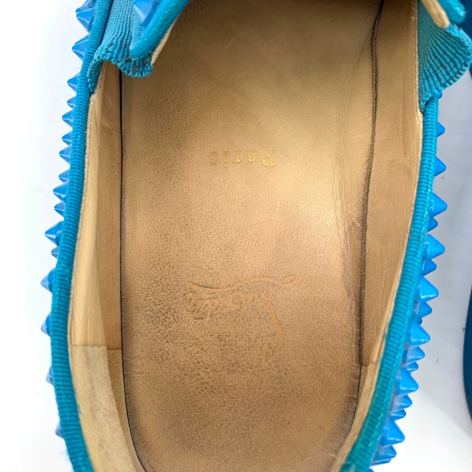 Christian Louboutin Christian Louboutin Blue Spiked Slip-On Sneakers 41.5 Size US 8.5 / EU 41-42 - 8 Thumbnail