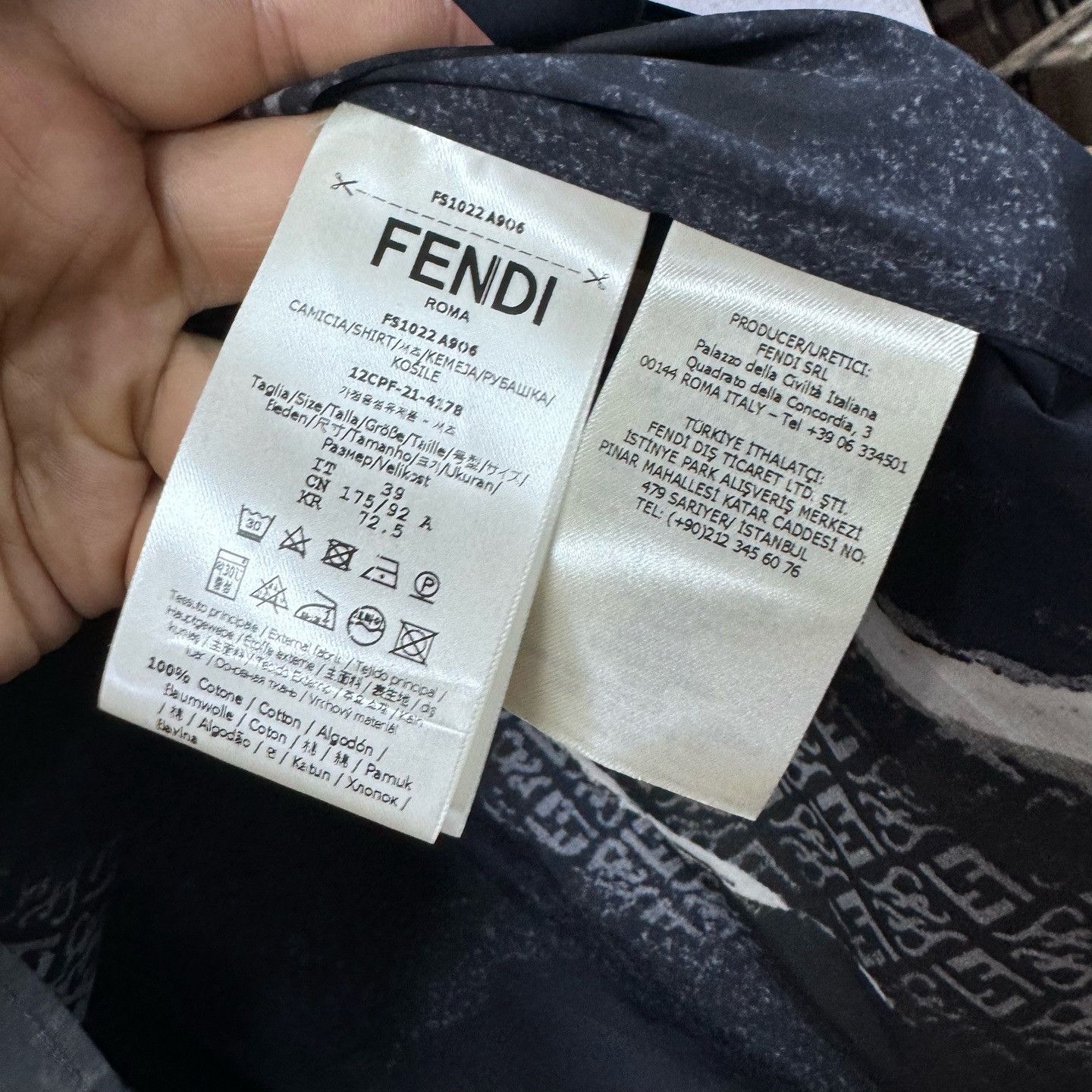 Fendi Fendi FF Logo Print Short Sleeve Shirt 39 Size US M / EU 48-50 / 2 - 6 Thumbnail