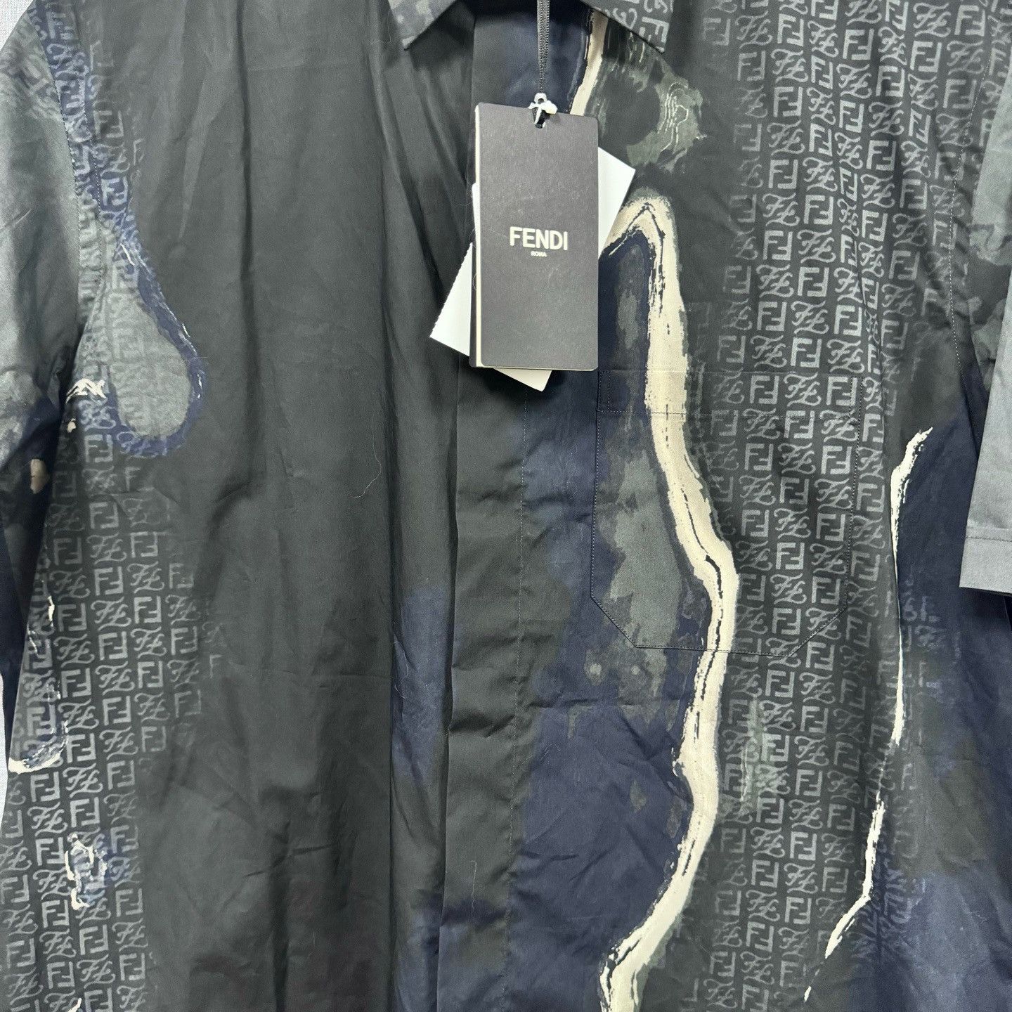 Fendi Fendi FF Logo Print Short Sleeve Shirt 39 Size US M / EU 48-50 / 2 - 4 Thumbnail