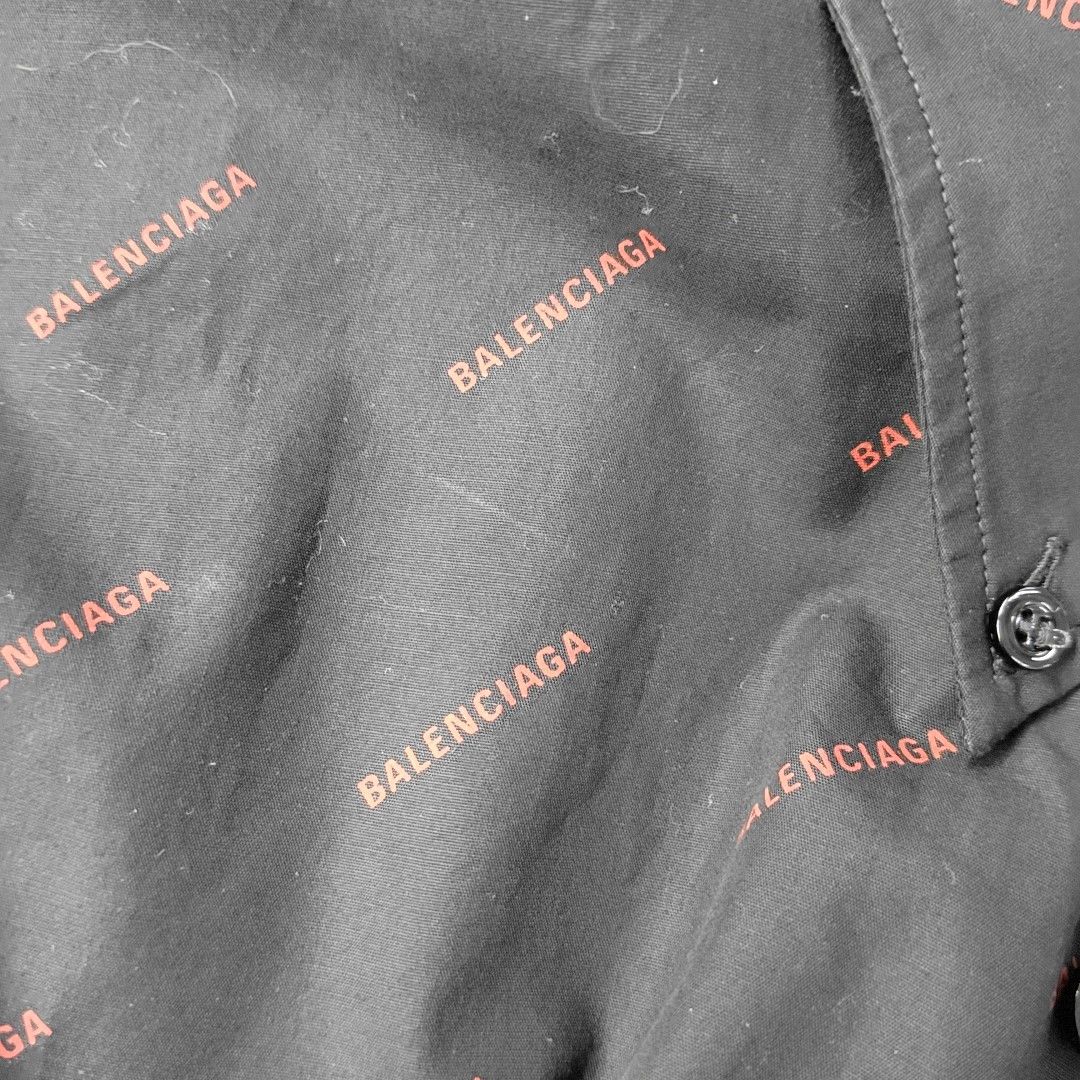 Balenciaga Balenciaga All-Over Logo Short Sleeve Shirt 39 Size US M / EU 48-50 / 2 - 6 Thumbnail