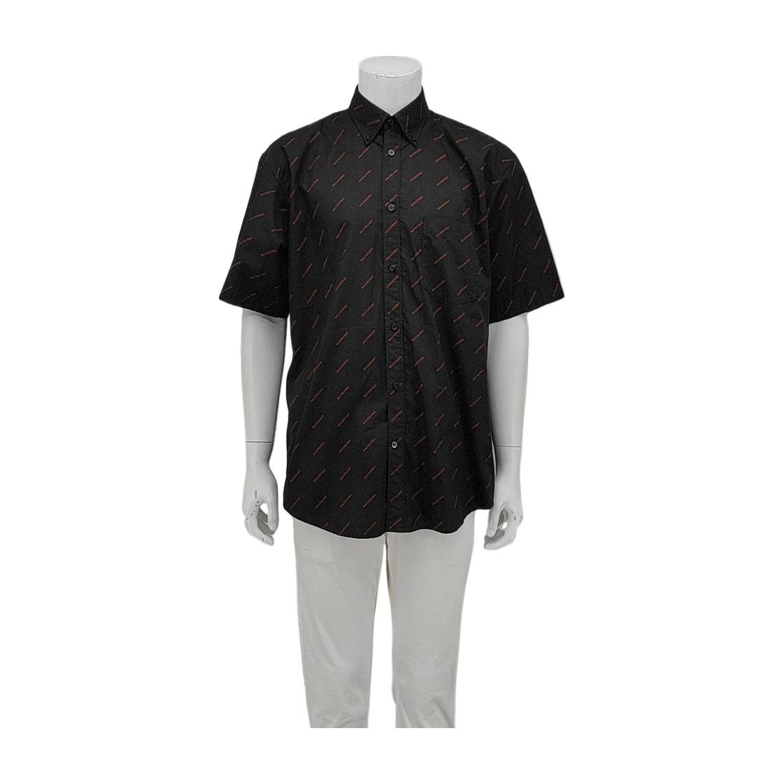 Balenciaga Balenciaga All-Over Logo Short Sleeve Shirt 39 Size US M / EU 48-50 / 2 - 2 Thumbnail