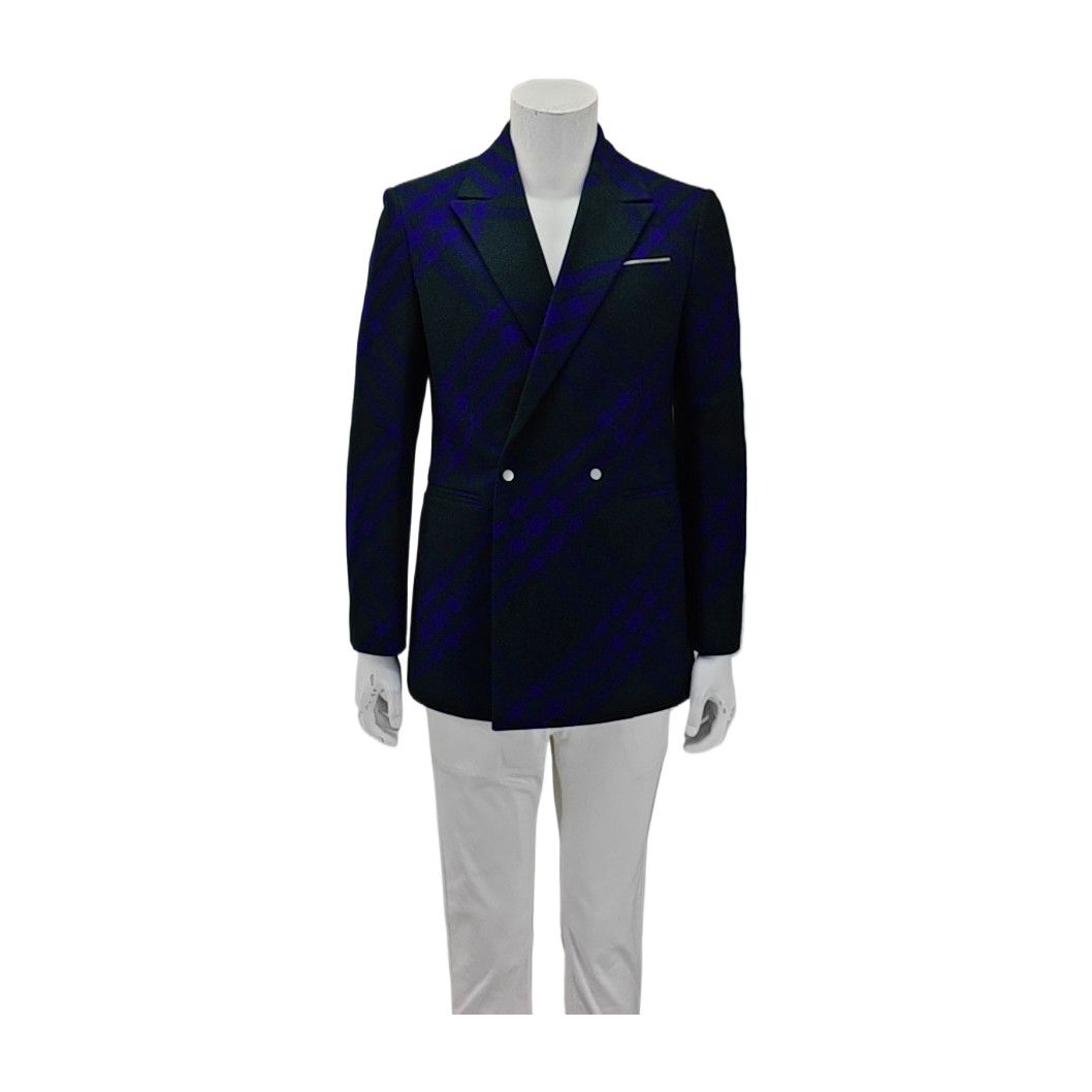 Burberry Burberry Wool Check Double-Breasted Blazer 34R Size 34R - 2 Thumbnail