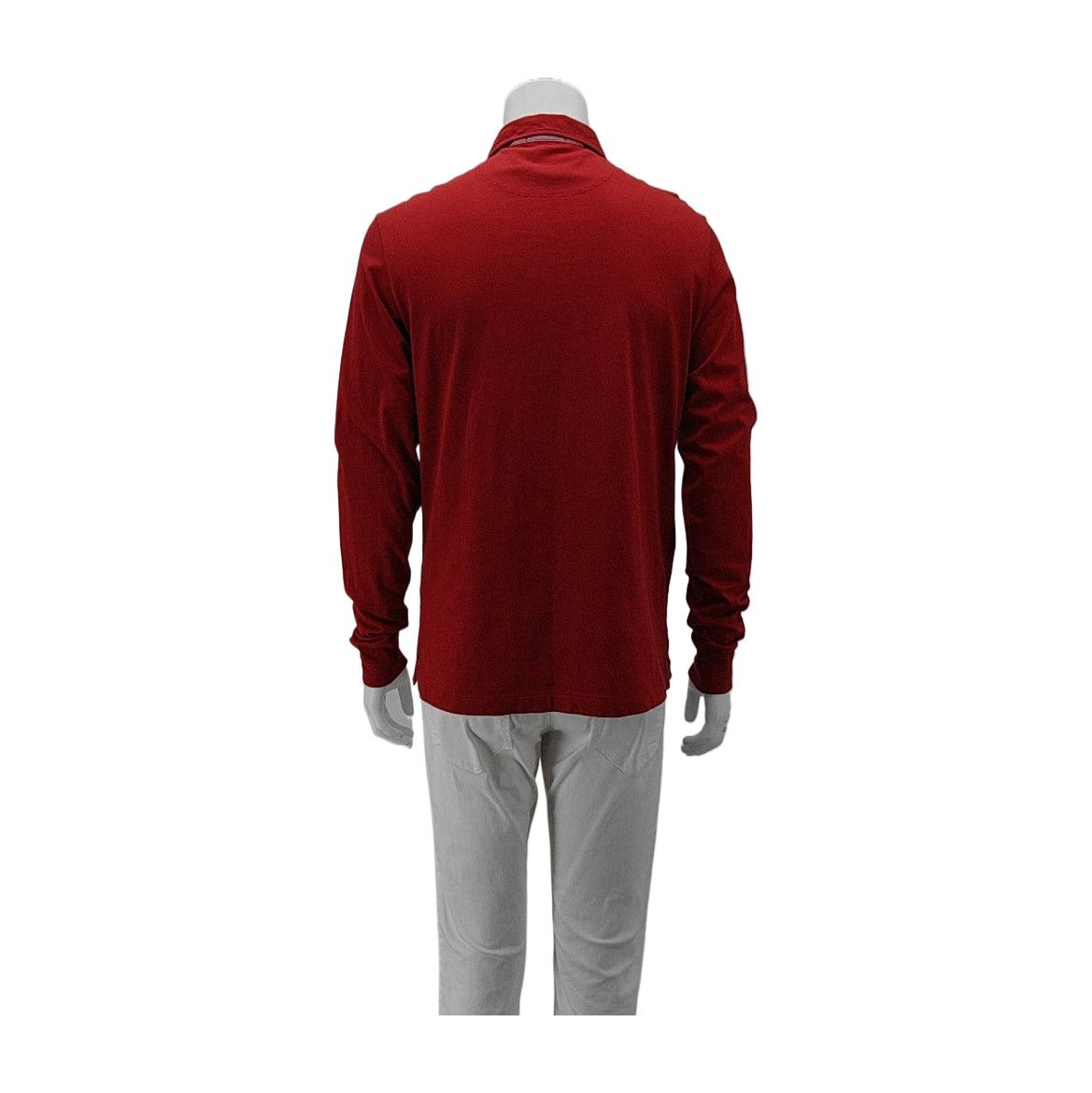 Burberry Burberry Brit Red Cotton Long Sleeve Polo Size L Size US L / EU 52-54 / 3 - 3 Thumbnail