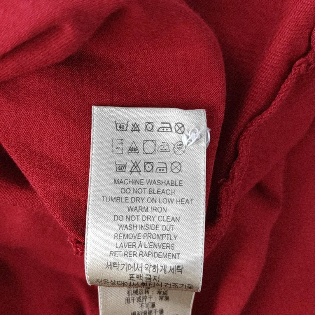 Burberry Burberry Brit Red Cotton Long Sleeve Polo Size L Size US L / EU 52-54 / 3 - 5 Thumbnail