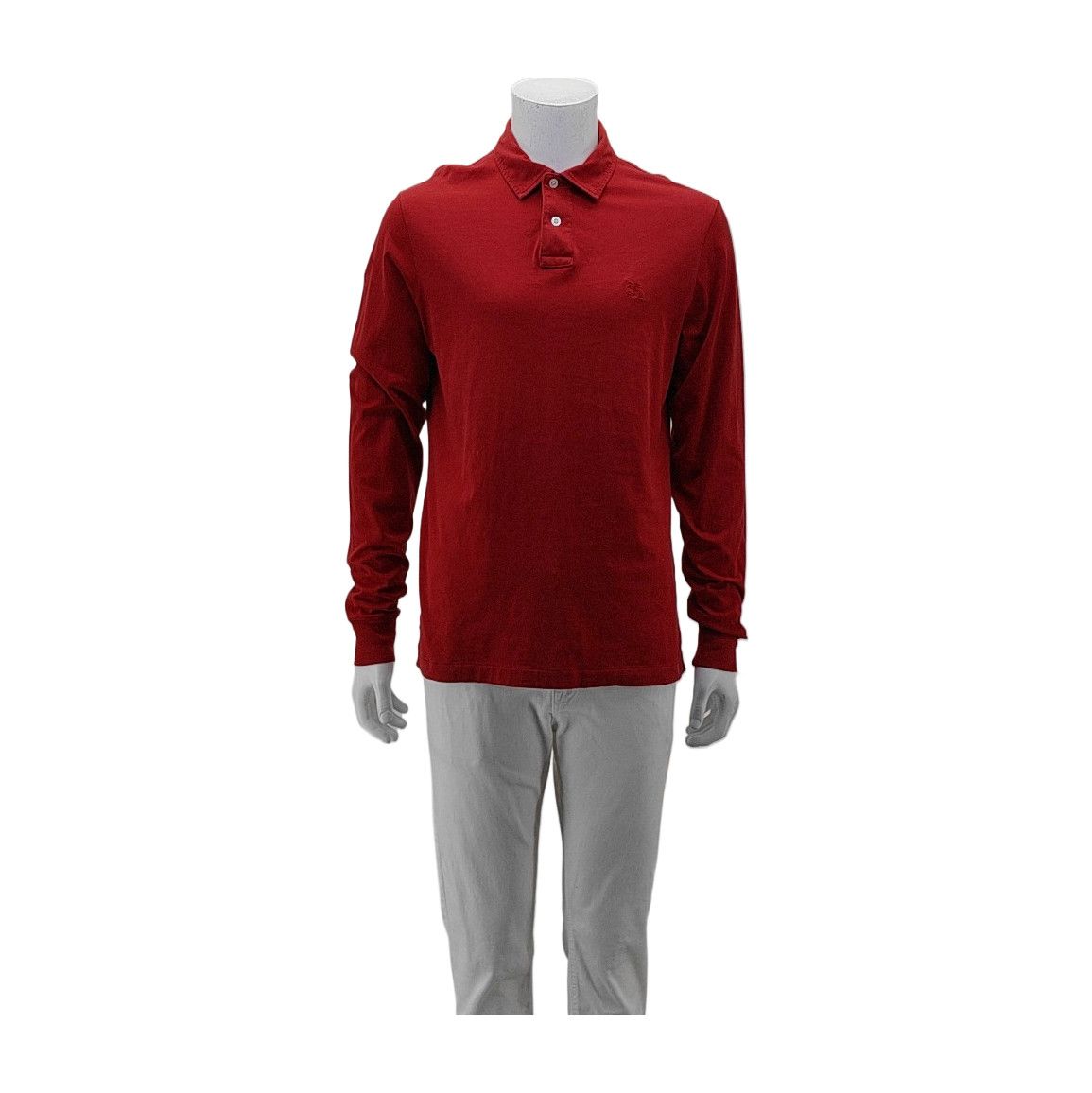 Burberry Burberry Brit Red Cotton Long Sleeve Polo Size L Size US L / EU 52-54 / 3 - 2 Thumbnail