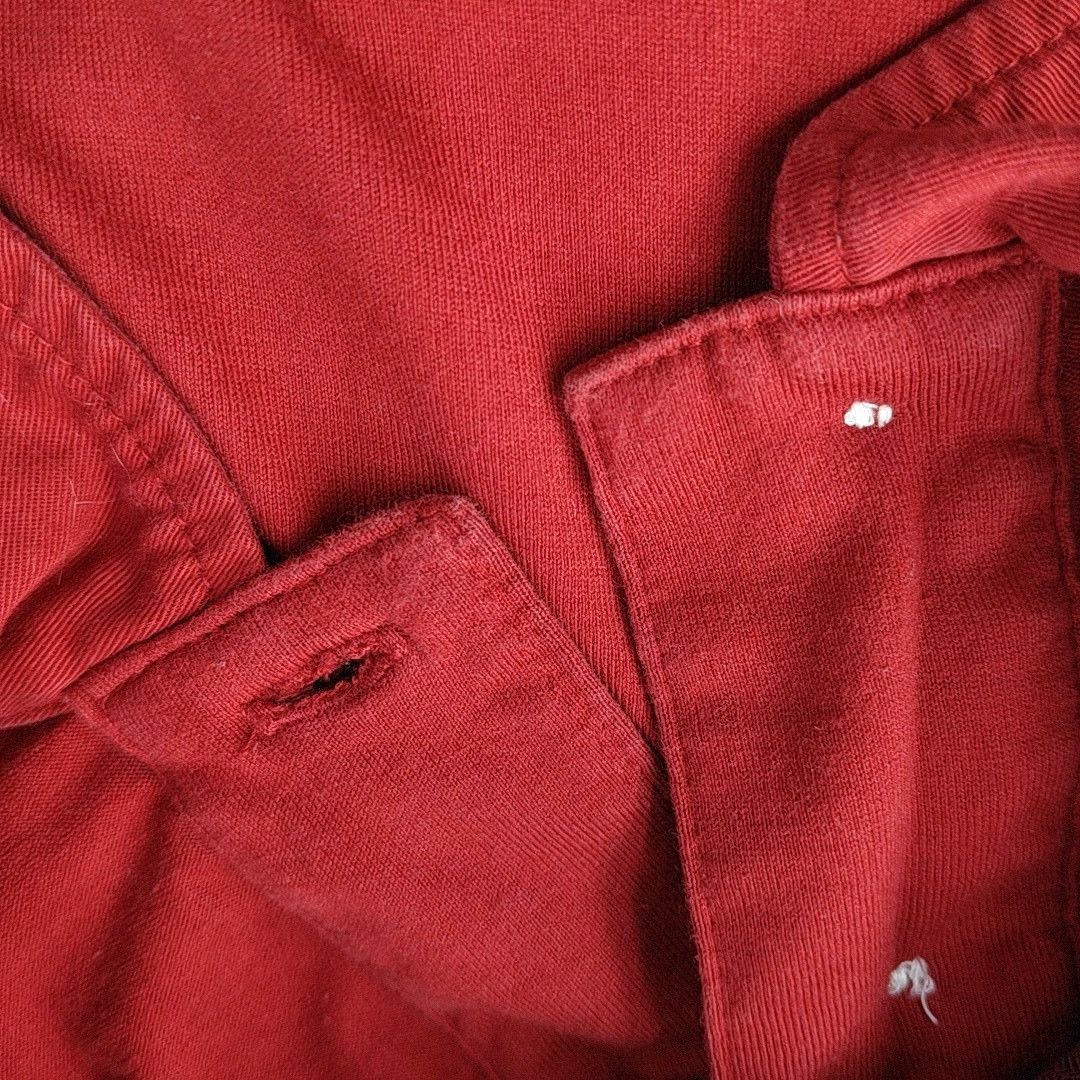 Burberry Burberry Brit Red Cotton Long Sleeve Polo Size L Size US L / EU 52-54 / 3 - 8 Thumbnail