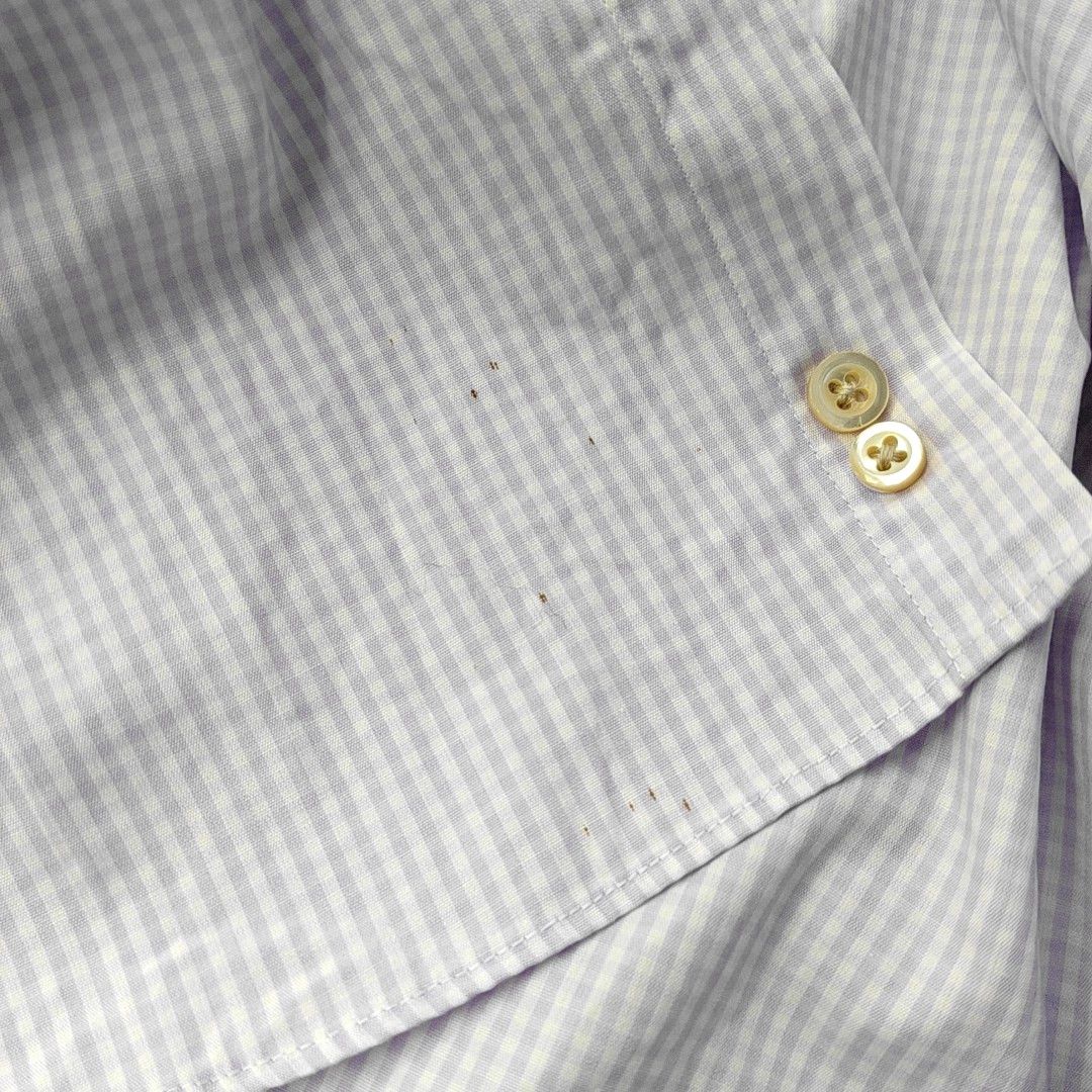 Burberry Burberry London Purple Checked Long Sleeve Shirt L Size US L / EU 52-54 / 3 - 8 Thumbnail