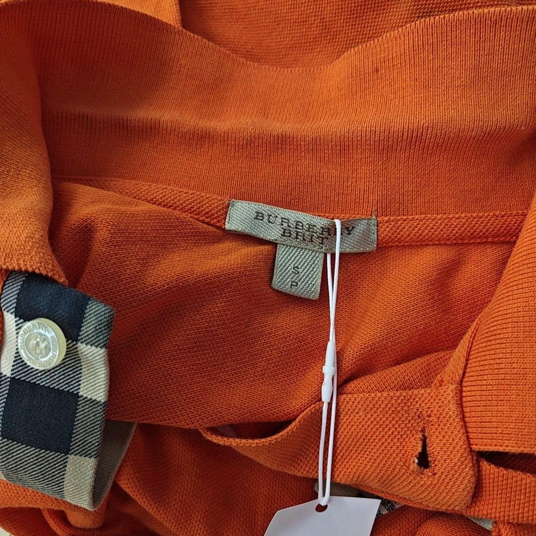 Burberry Burberry Brit Orange Piqué Cotton Polo Size S Size US S / EU 44-46 / 1 - 6 Thumbnail