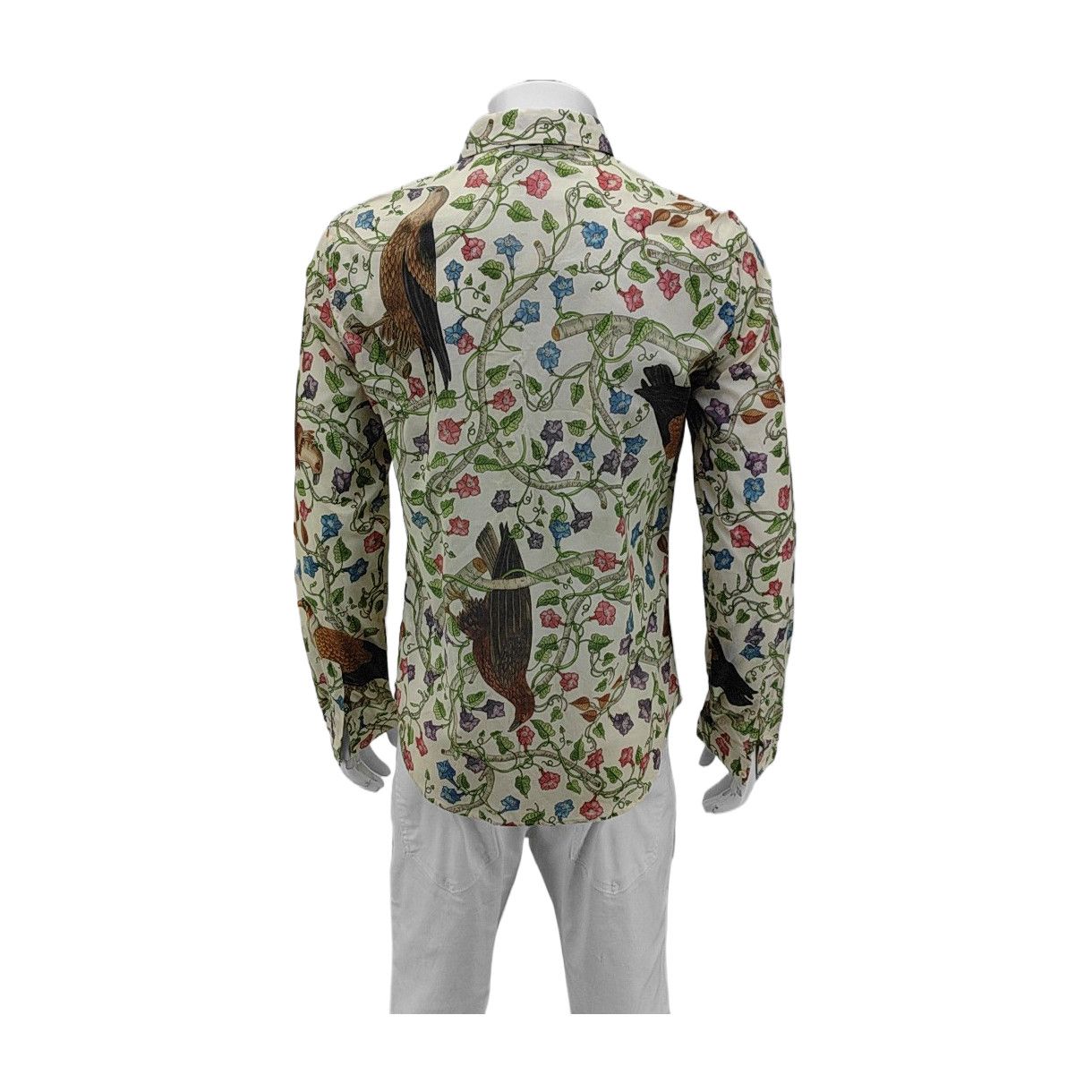 Gucci Gucci Bird Print Floral Cotton Shirt Size US S Size US S / EU 44-46 / 1 - 3 Thumbnail