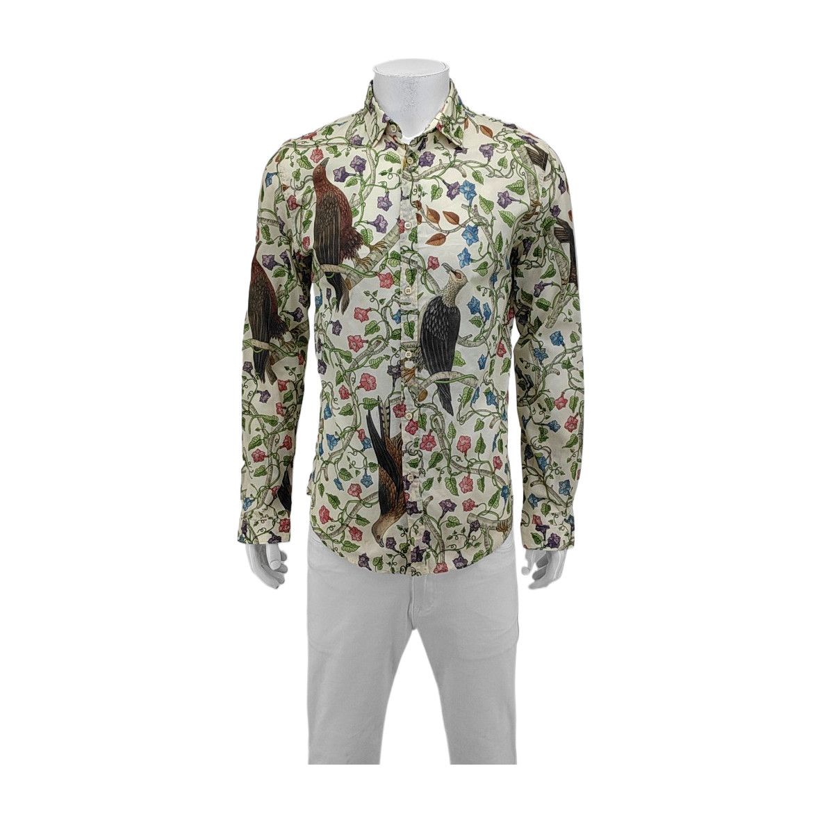 Gucci Gucci Bird Print Floral Cotton Shirt Size US S Size US S / EU 44-46 / 1 - 2 Thumbnail