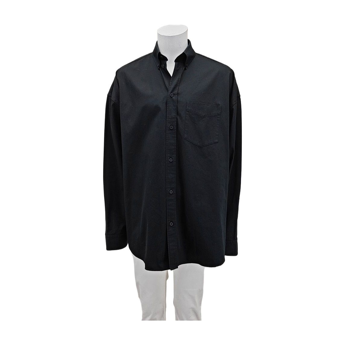 Balenciaga Balenciaga Black Cotton Long Sleeve Shirt Size 2 Size US M / EU 48-50 / 2 - 2 Thumbnail