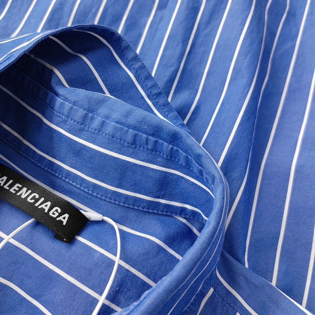 Balenciaga Balenciaga Back Logo Striped Shirt US M Size US M / EU 48-50 / 2 - 6 Thumbnail