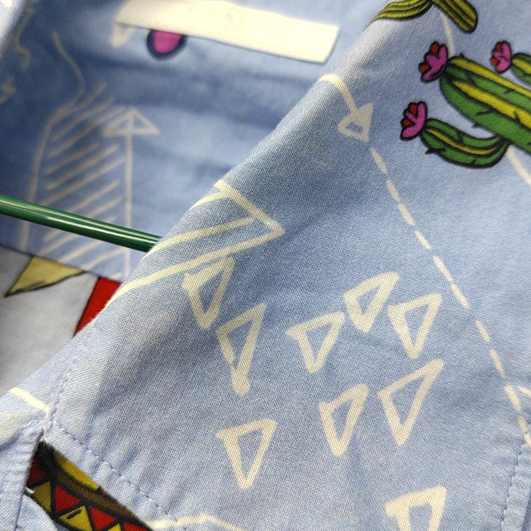 Prada Prada Mexican Novelty Print Short Sleeve Shirt L Size US L / EU 52-54 / 3 - 7 Thumbnail