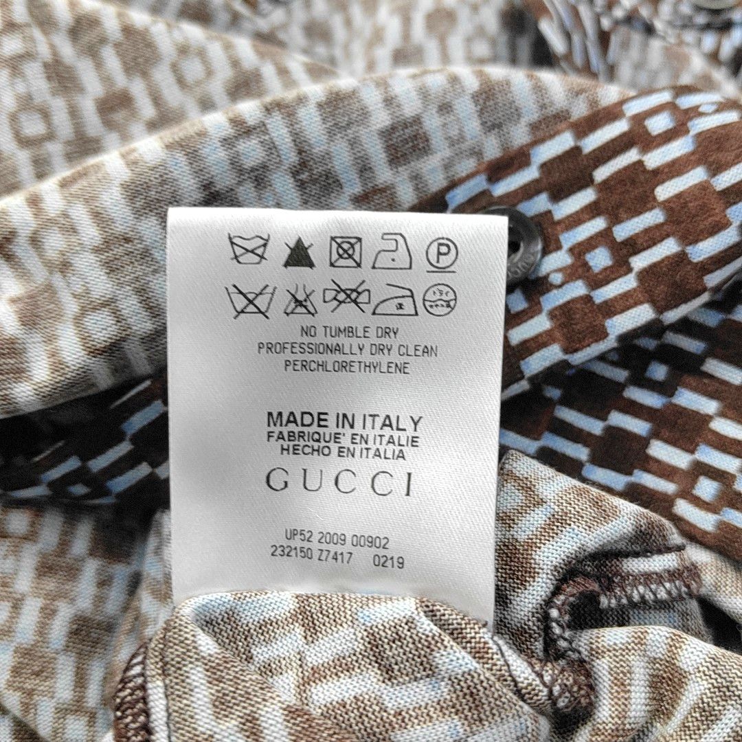 Gucci Gucci Geometric Silk Blend Short Sleeve Shirt 40 Size US XXS / EU 40 - 5 Thumbnail