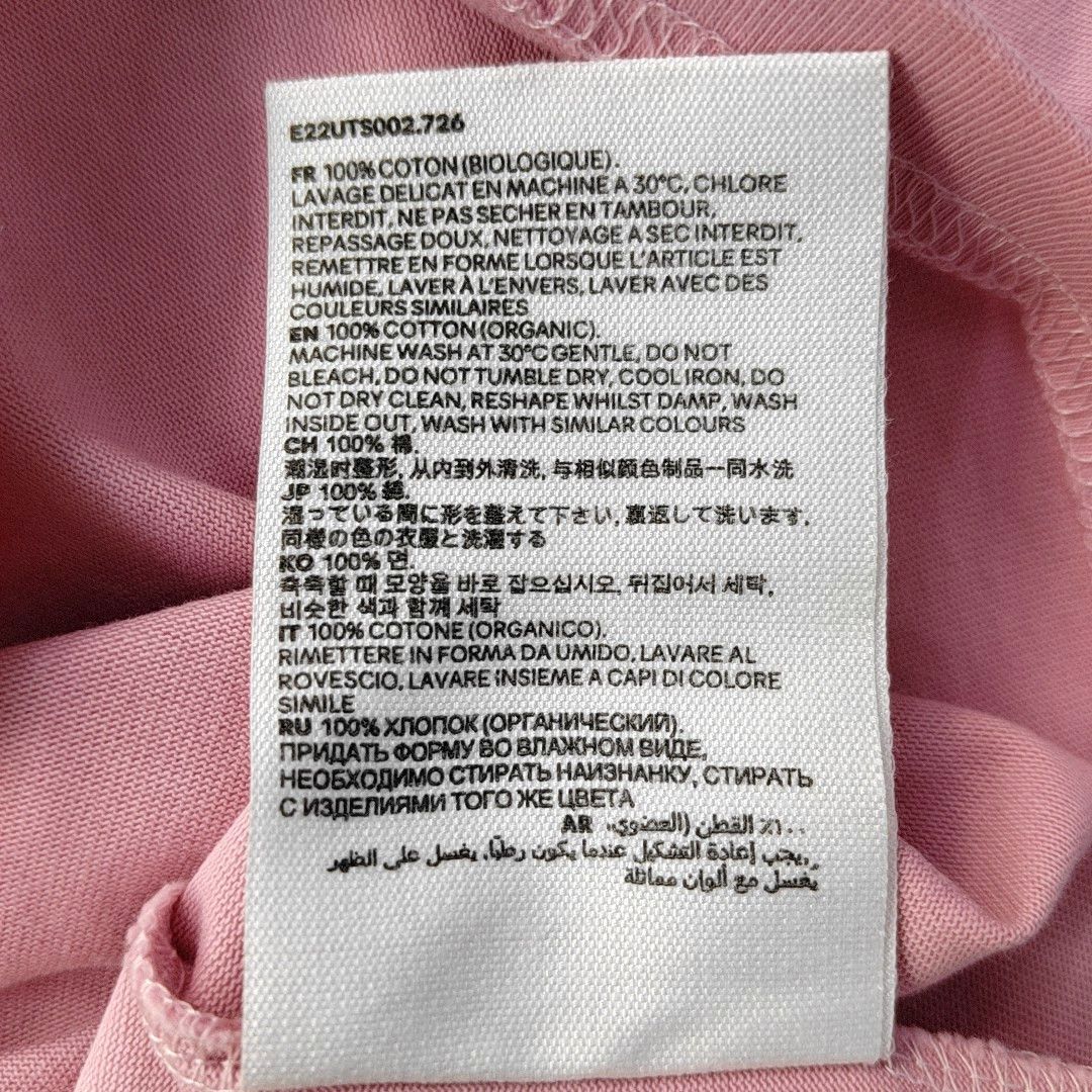 AMI AMI Pink Organic Cotton Logo T-Shirt XS Size US XS / EU 42 / 0 - 4 Thumbnail