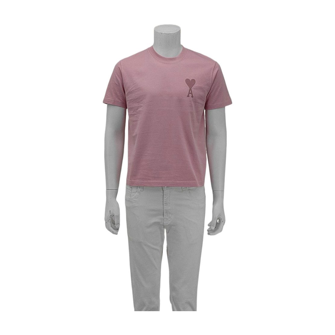 AMI AMI Pink Organic Cotton Logo T-Shirt XS Size US XS / EU 42 / 0 - 2 Thumbnail