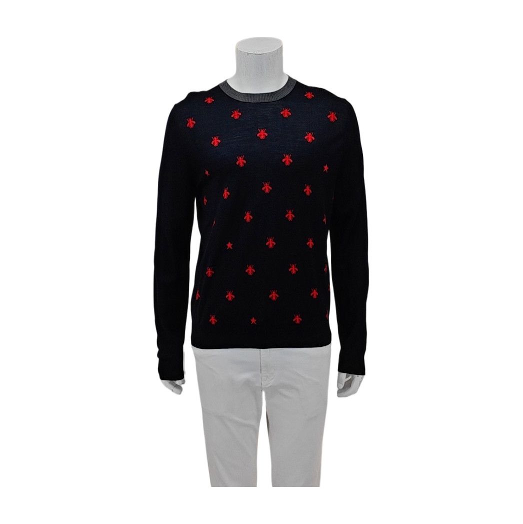 Gucci Gucci Bee Embroidery Wool Sweater XL Size US XL / EU 56 / 4 - 2 Thumbnail