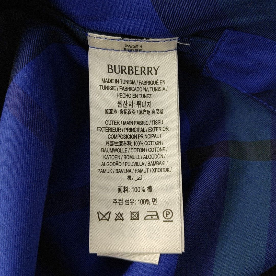 Burberry Burberry Blue Check Short Sleeve Shirt L Size US L / EU 52-54 / 3 - 5 Thumbnail