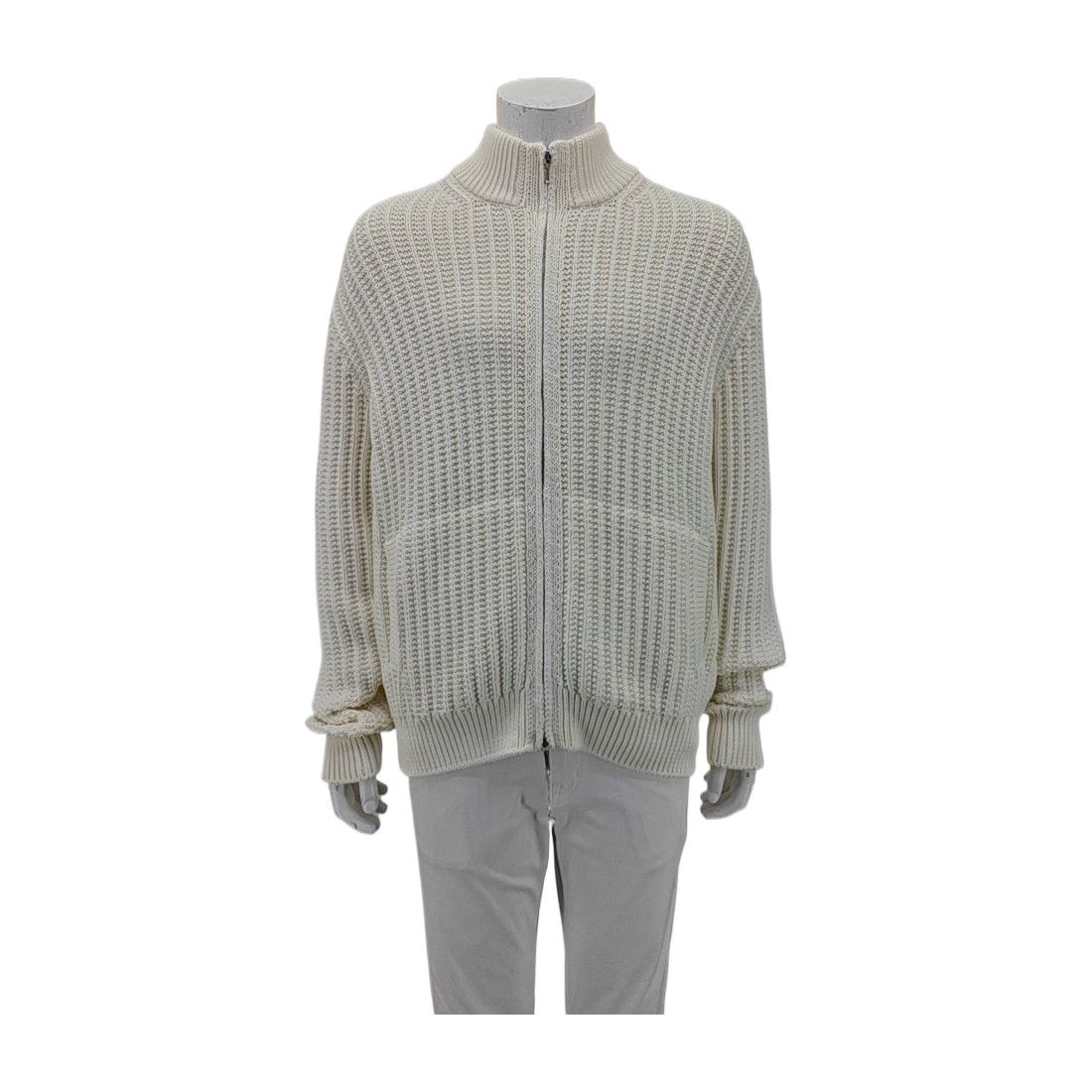 Loro Piana Loro Piana Ribbed Knit Zip Up Cardigan Size M Size US M / EU 48-50 / 2 - 2 Thumbnail