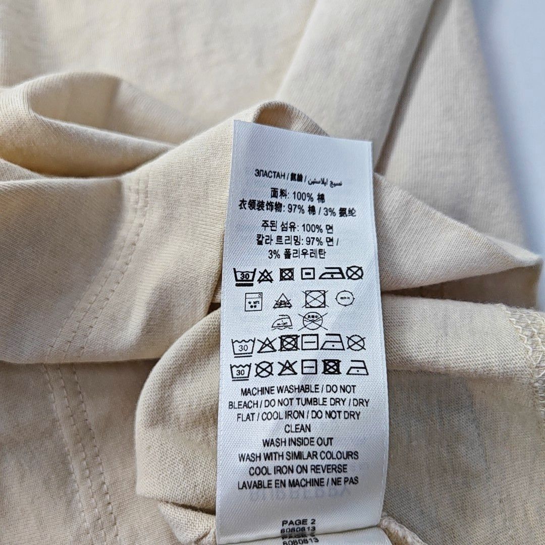 Burberry Burberry Beige Cotton Logo T-Shirt Size M Size US M / EU 48-50 / 2 - 3 Thumbnail