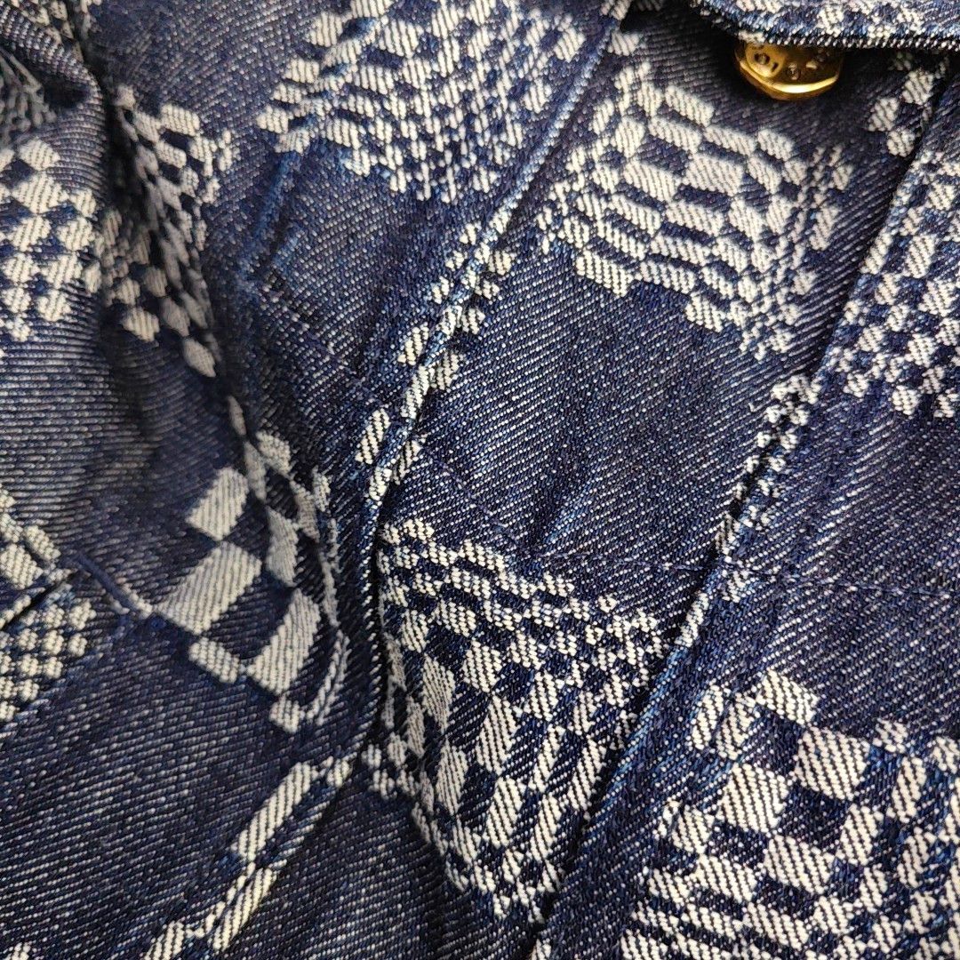 Louis Vuitton Louis Vuitton Damier Check Denim Jacket 52 Size US L / EU 52-54 / 3 - 10 Thumbnail