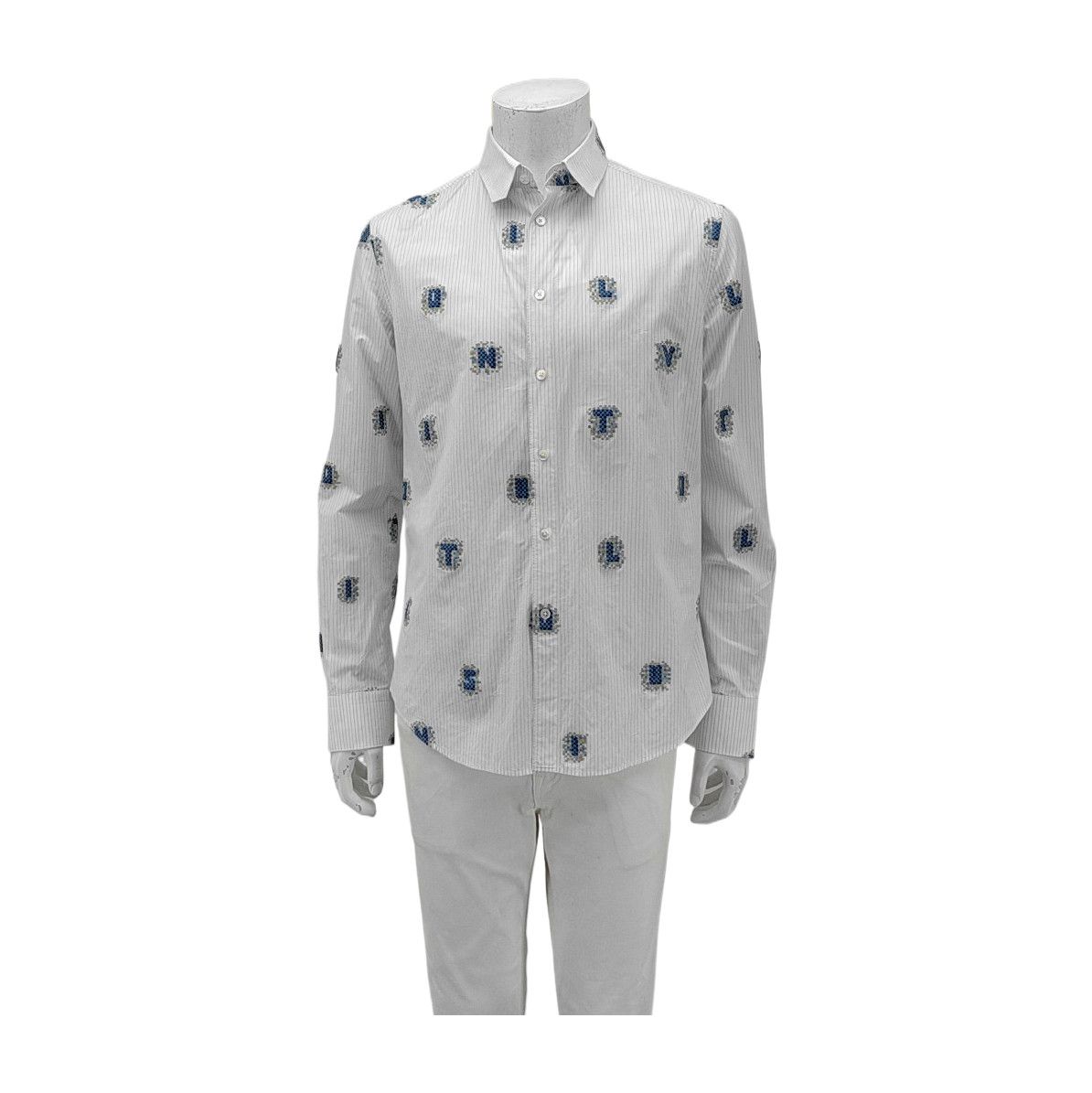 Louis Vuitton Louis Vuitton Pixel Graphic Striped Shirt M Size US M / EU 48-50 / 2 - 2 Thumbnail