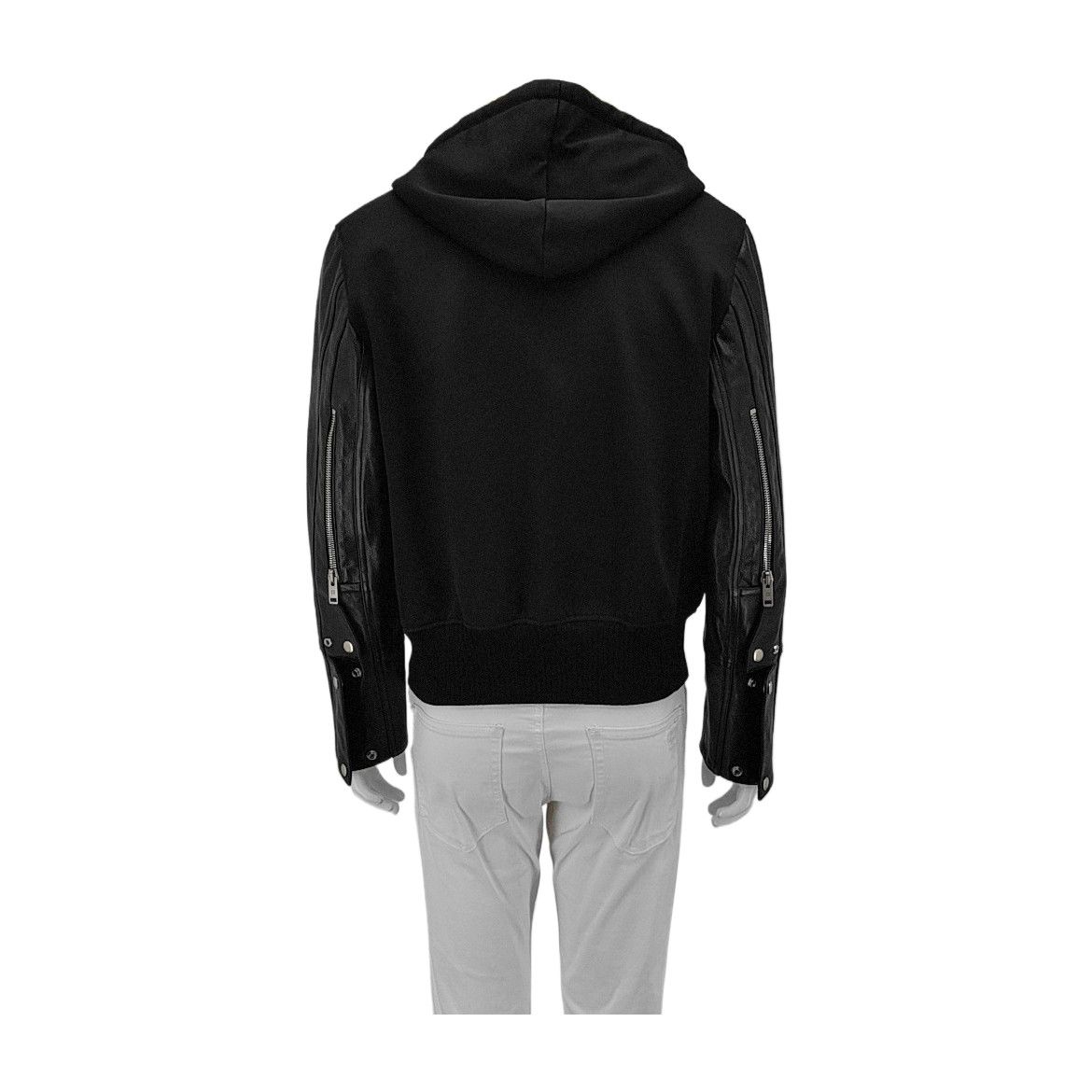 Givenchy Givenchy Leather Sleeve Hooded Bomber Jacket 50 Size US M / EU 48-50 / 2 - 3 Thumbnail